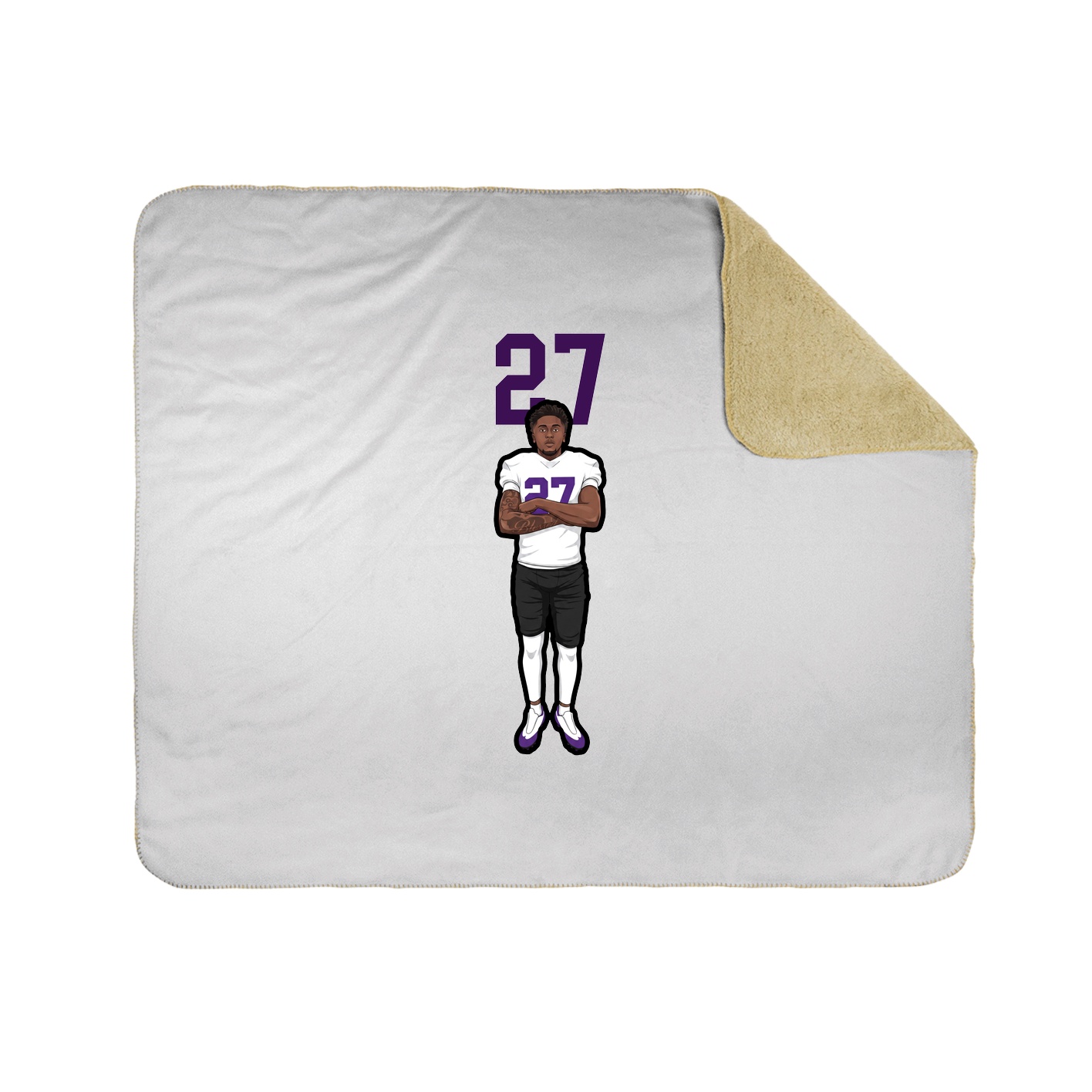 Throw Blanket — Number Top in White