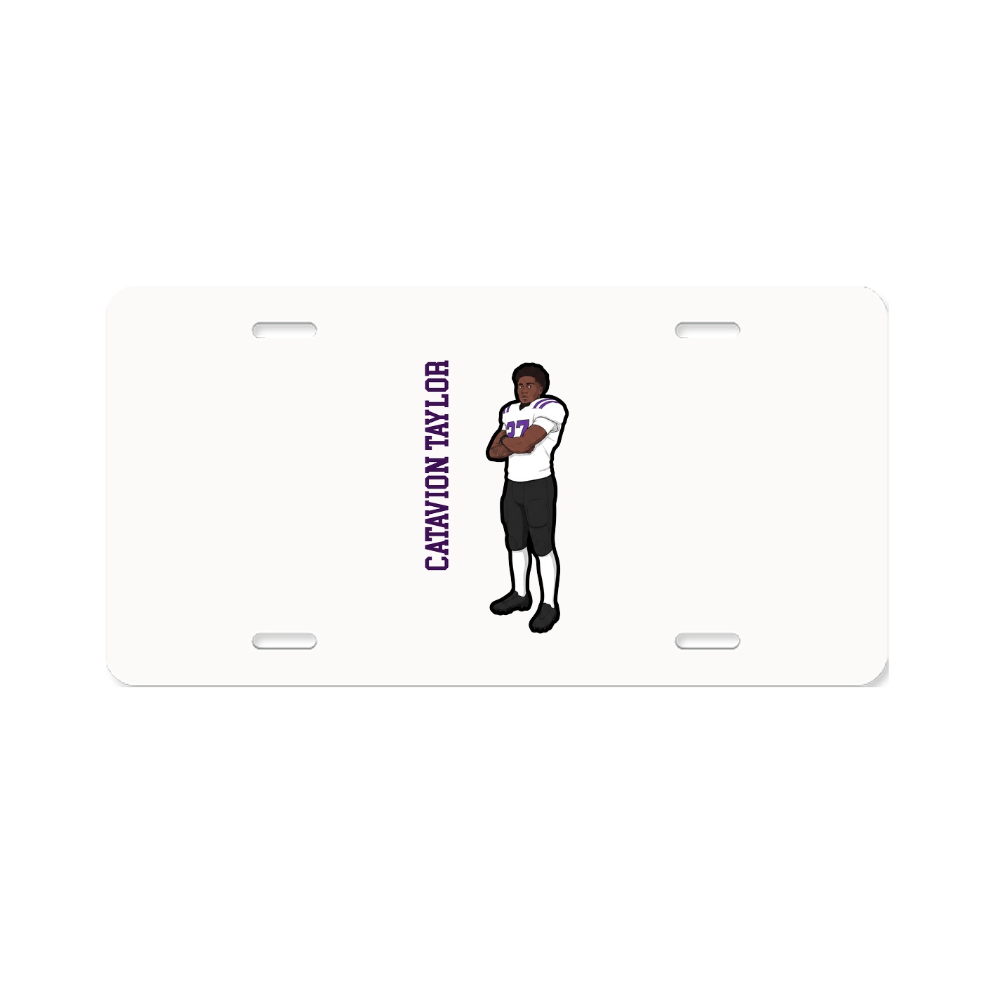 License Plate — Name Vertical in Classic