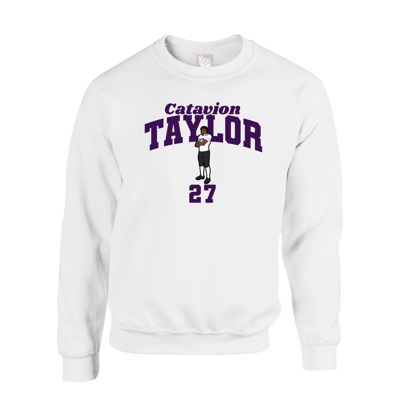 Fleece Crew — Signature Arch in White