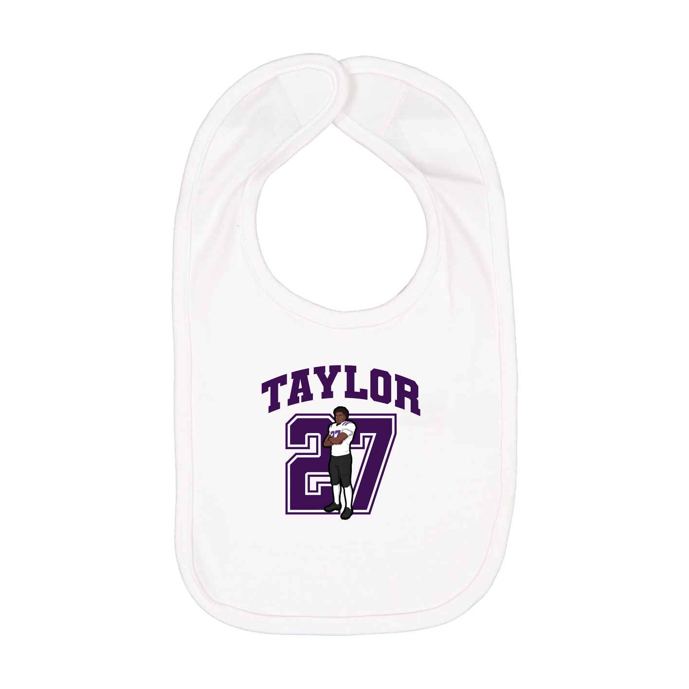 Infant Bib — Number in White