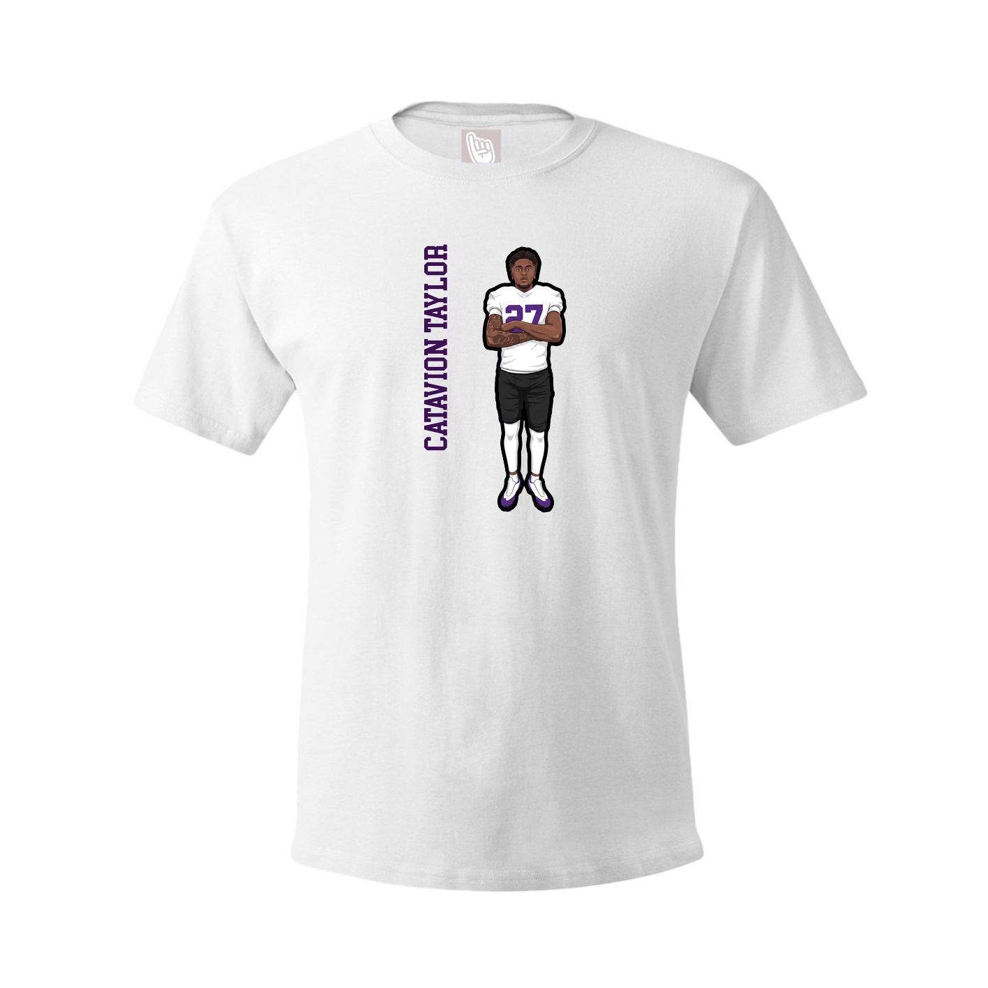 Tee — Name Vertical in White