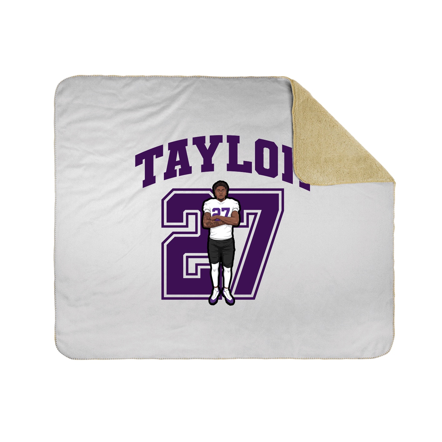 Throw Blanket — Number in White