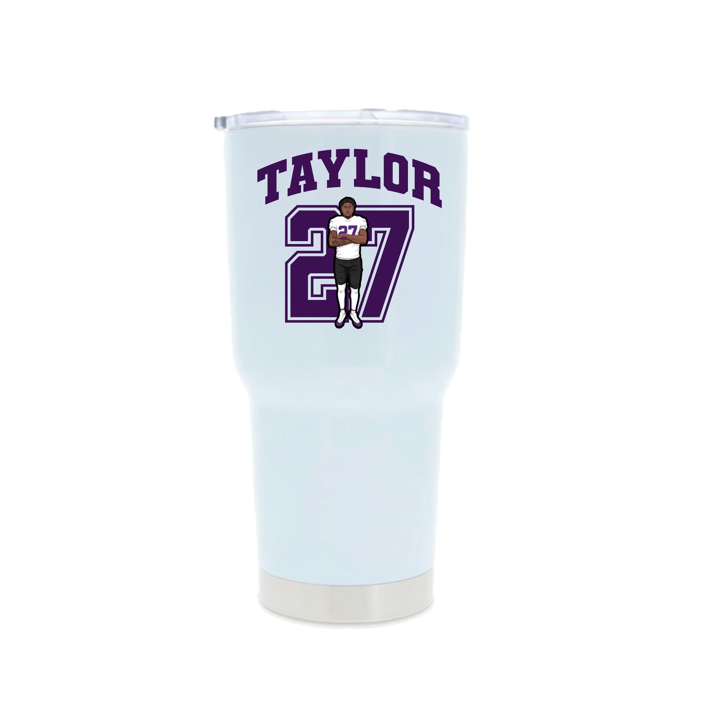 30oz Stainless Steel Tumbler — Number in White