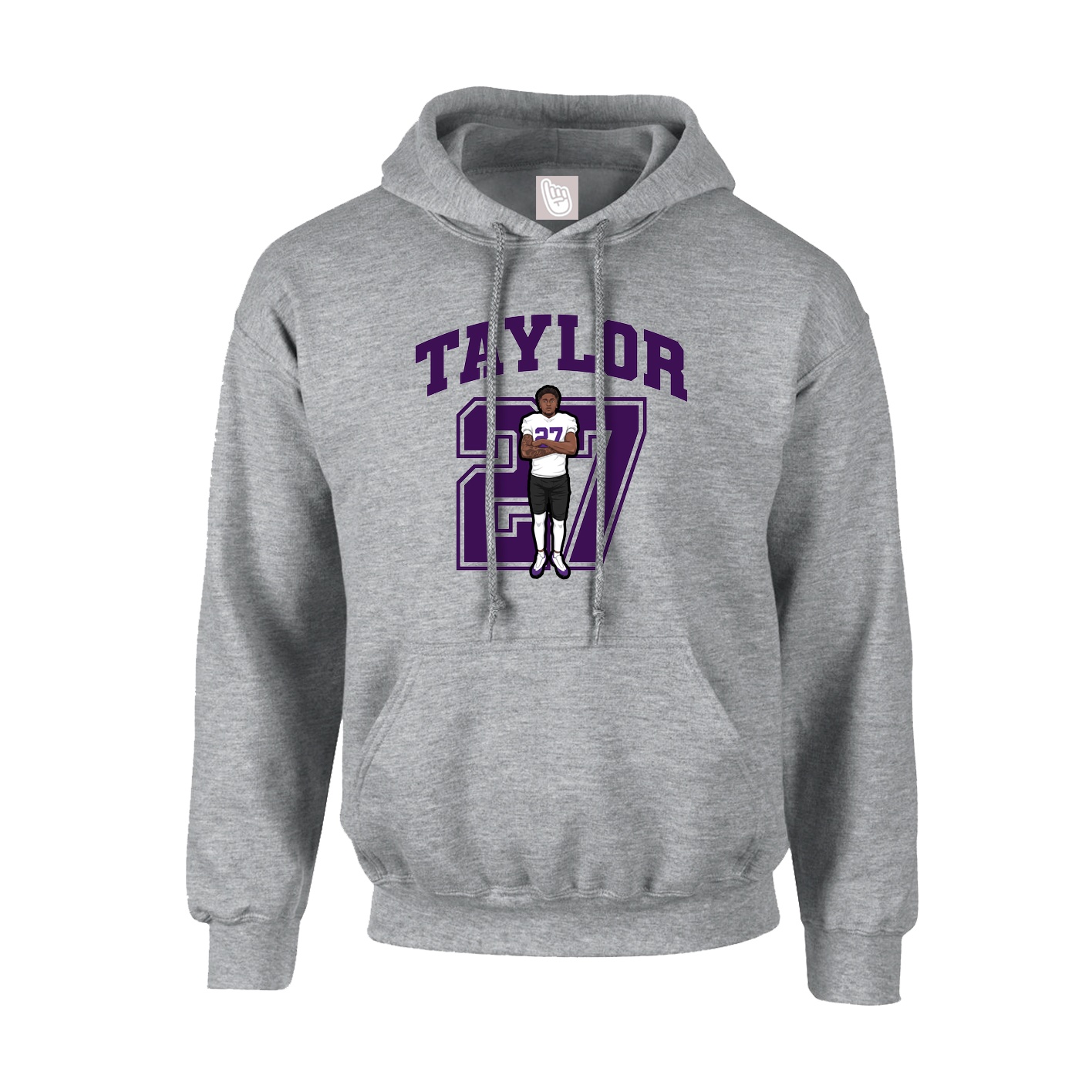 Youth Hoodie — Number in Grey