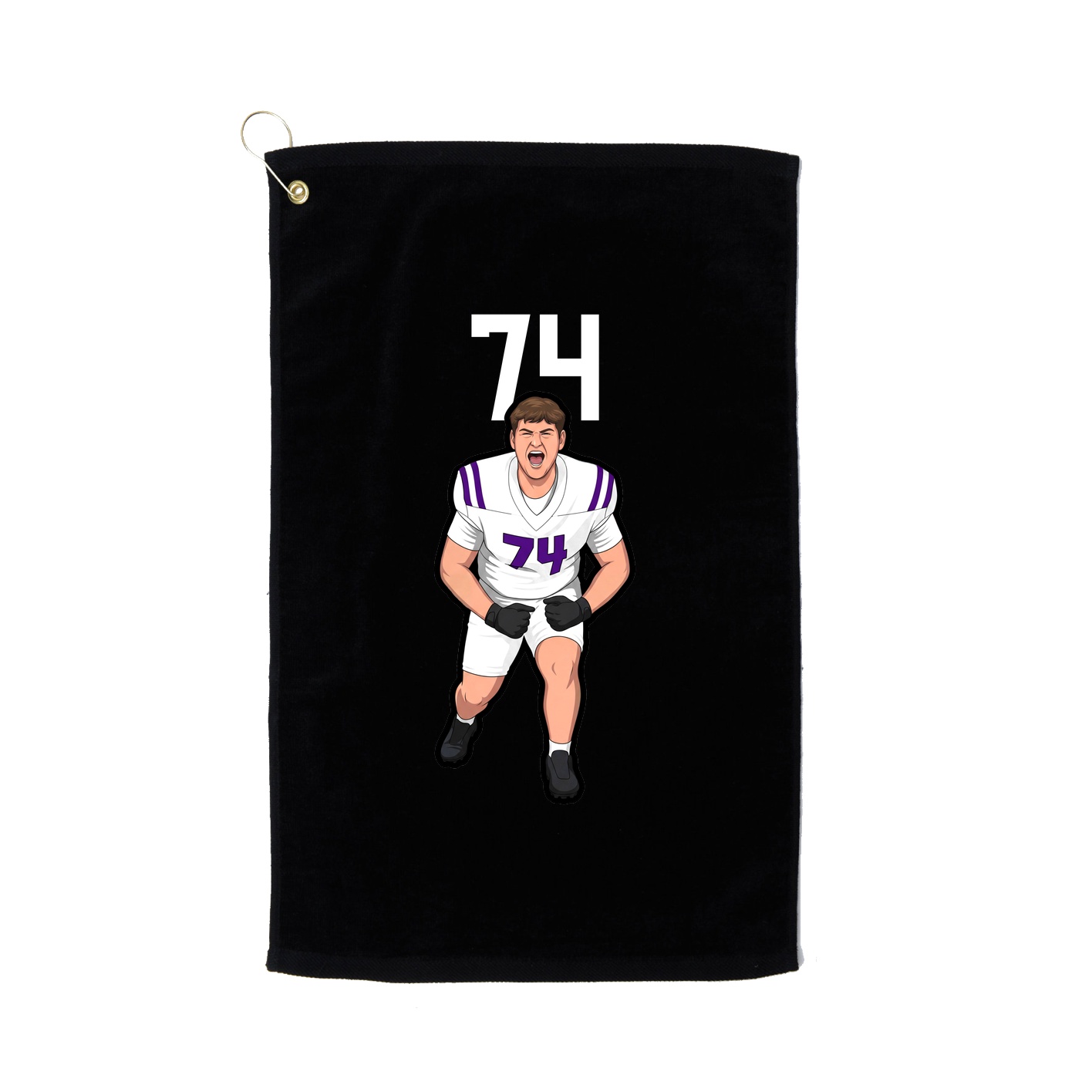 Golf Towel — Number Top in Black