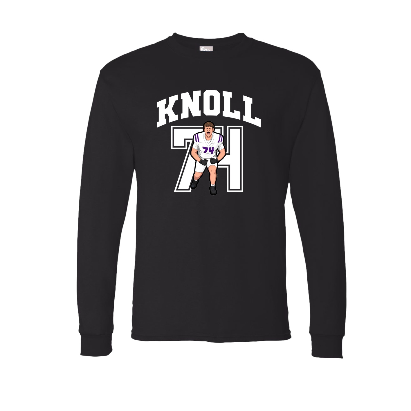 Long Sleeve Tee — Number in Black