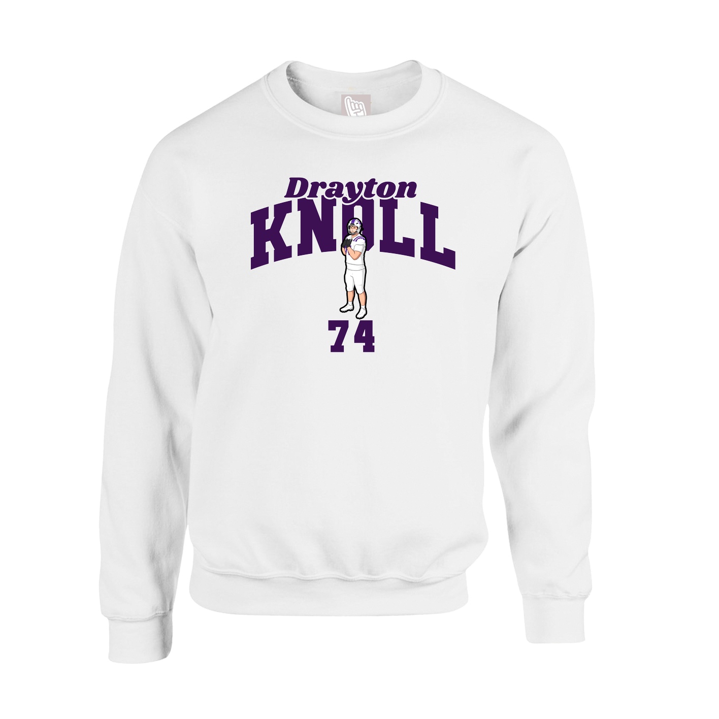 Fleece Crew — Signature Arch in White