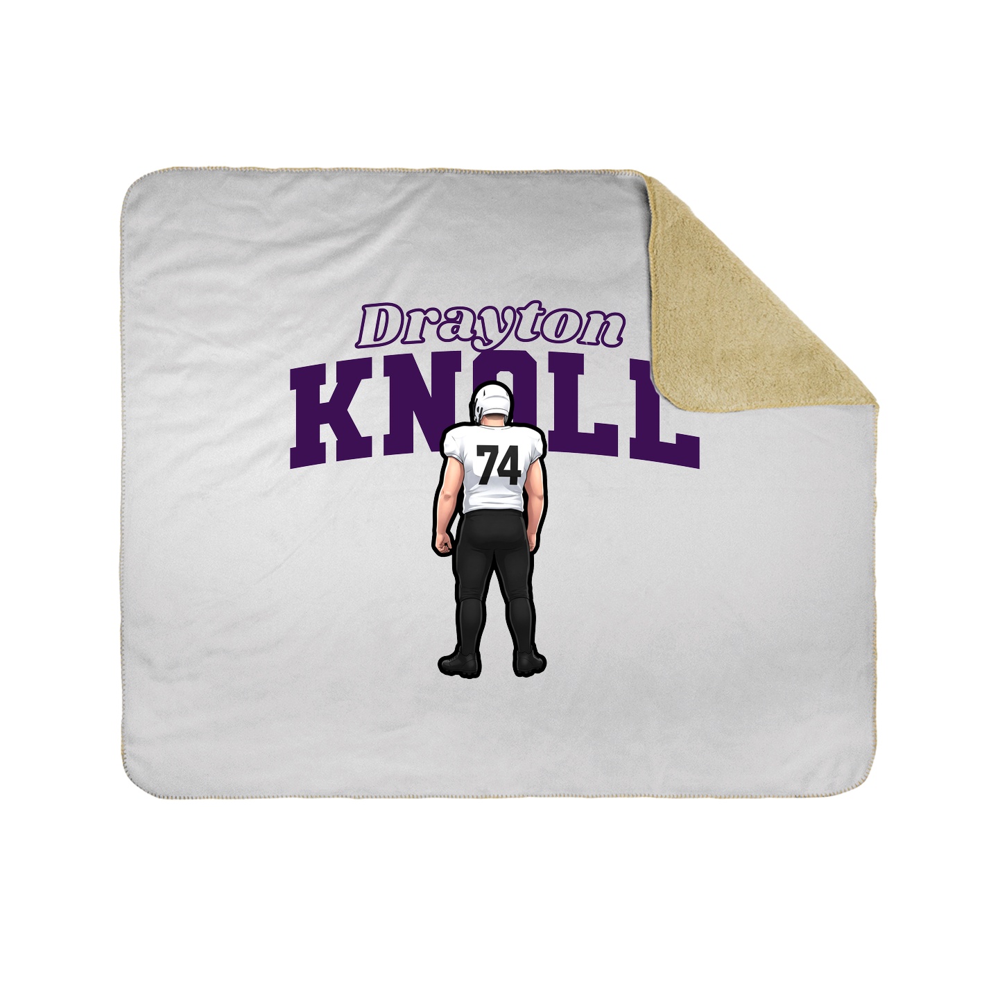 Throw Blanket — Name Arch in White