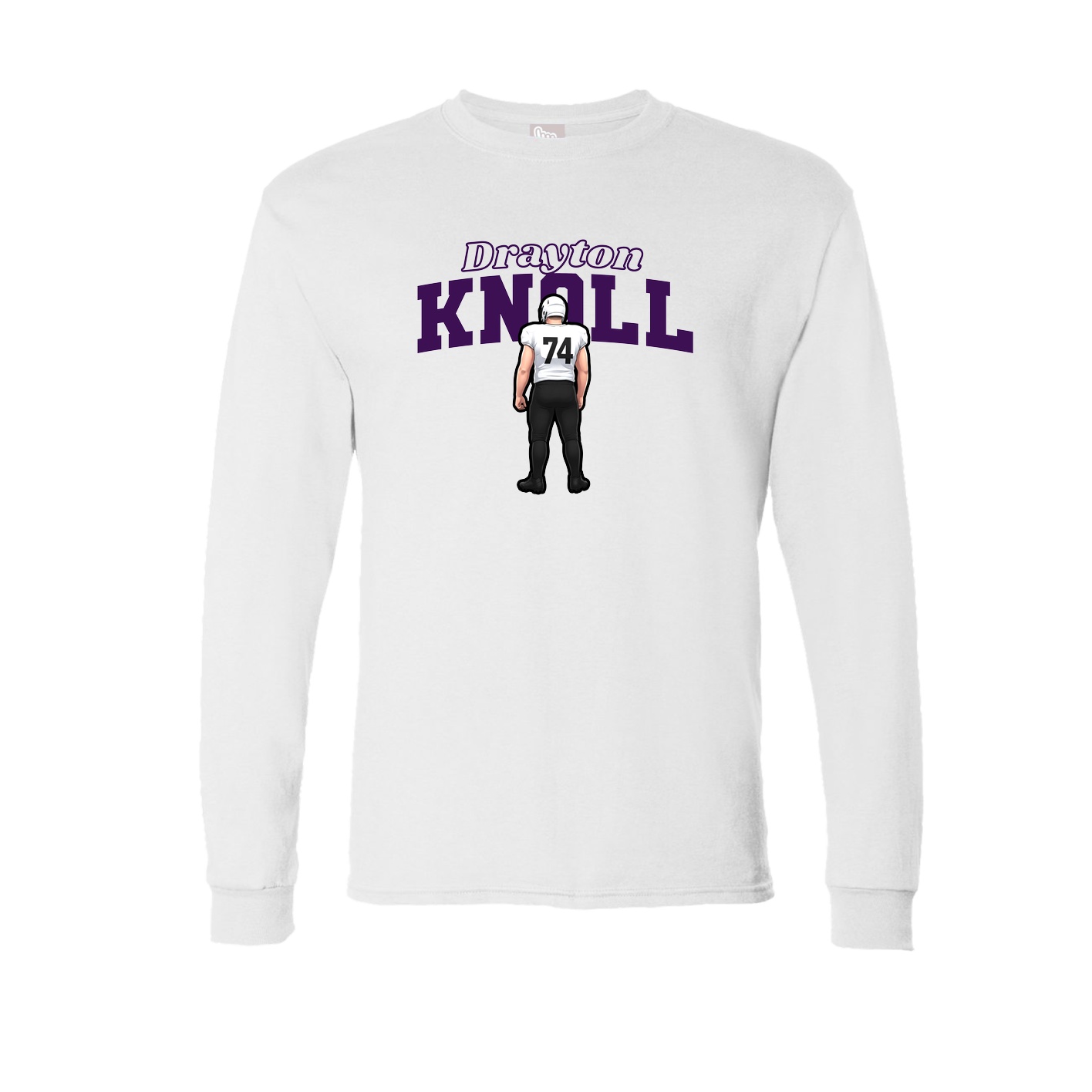 Long Sleeve Tee — Name Arch in White
