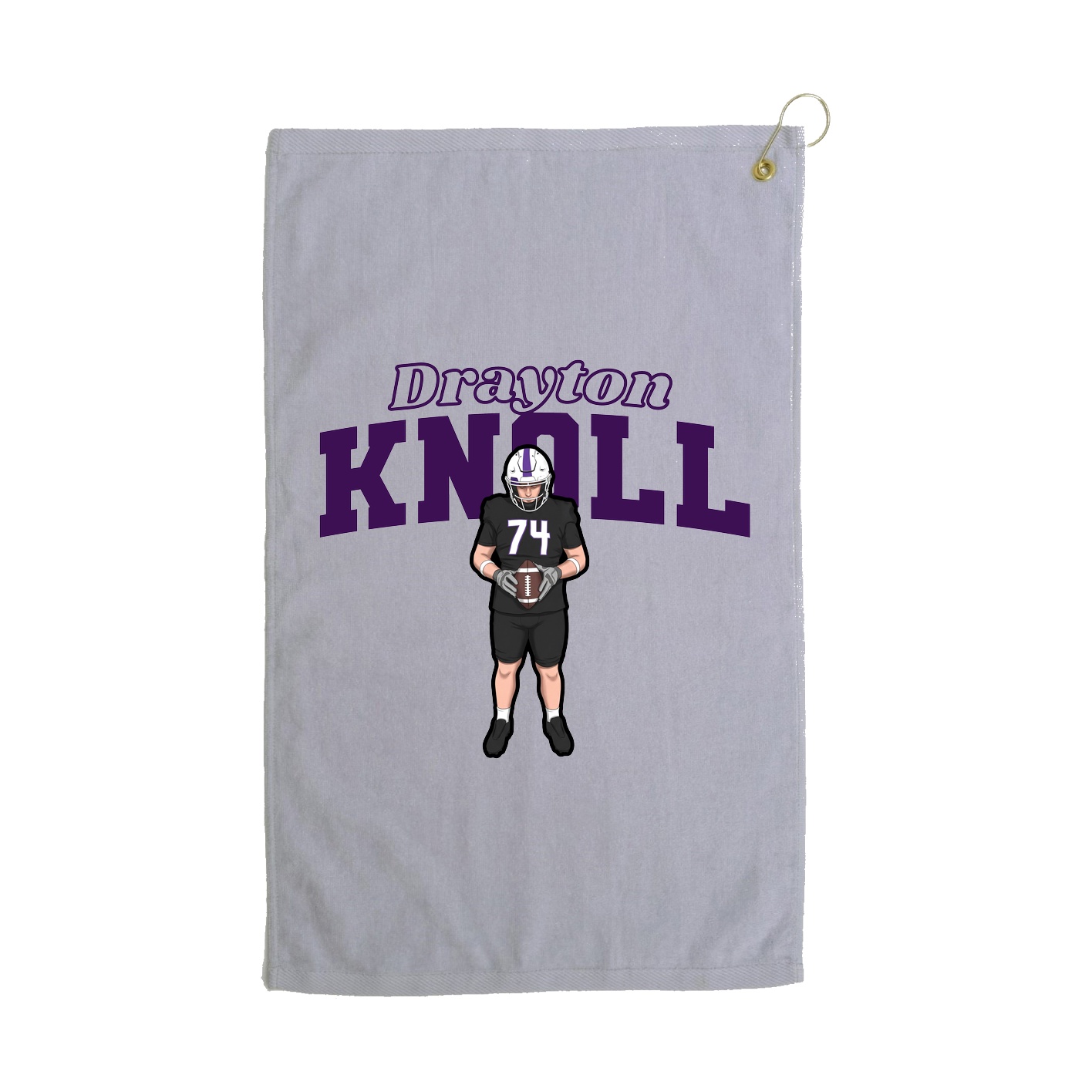 Golf Towel — Name Arch in Grey