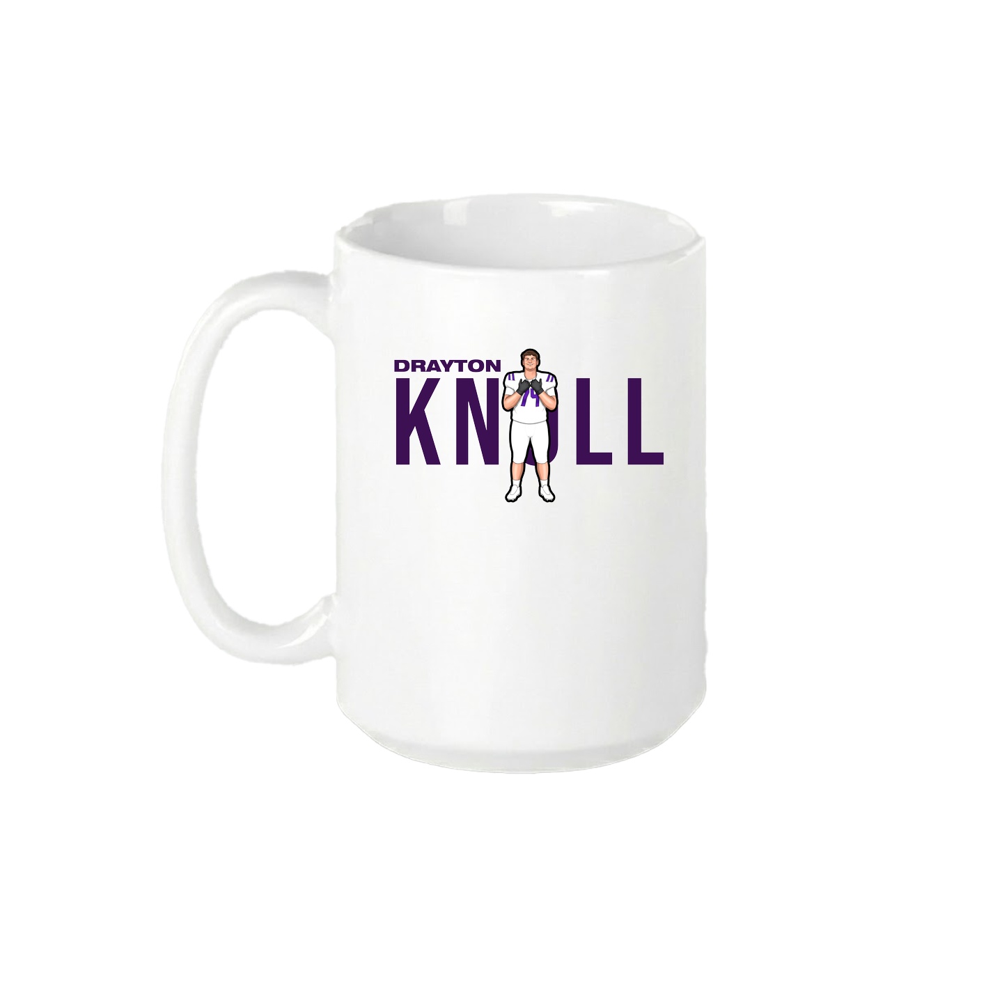 15oz Coffee Mug — Player Name in White