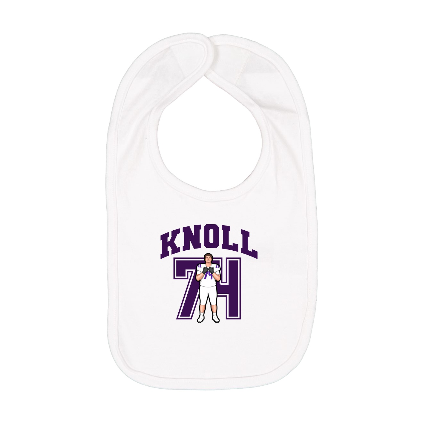 Infant Bib — Number in White