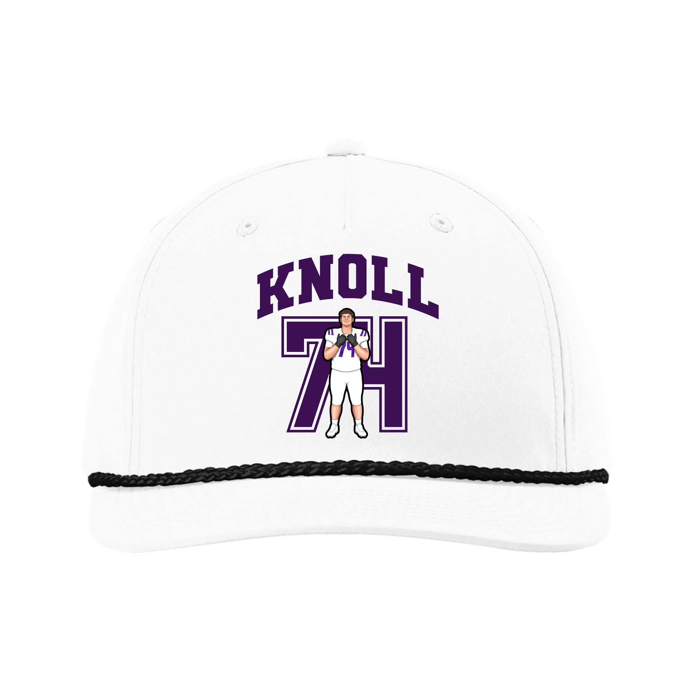 Five-Panel Classic Rope Cap — Number in White