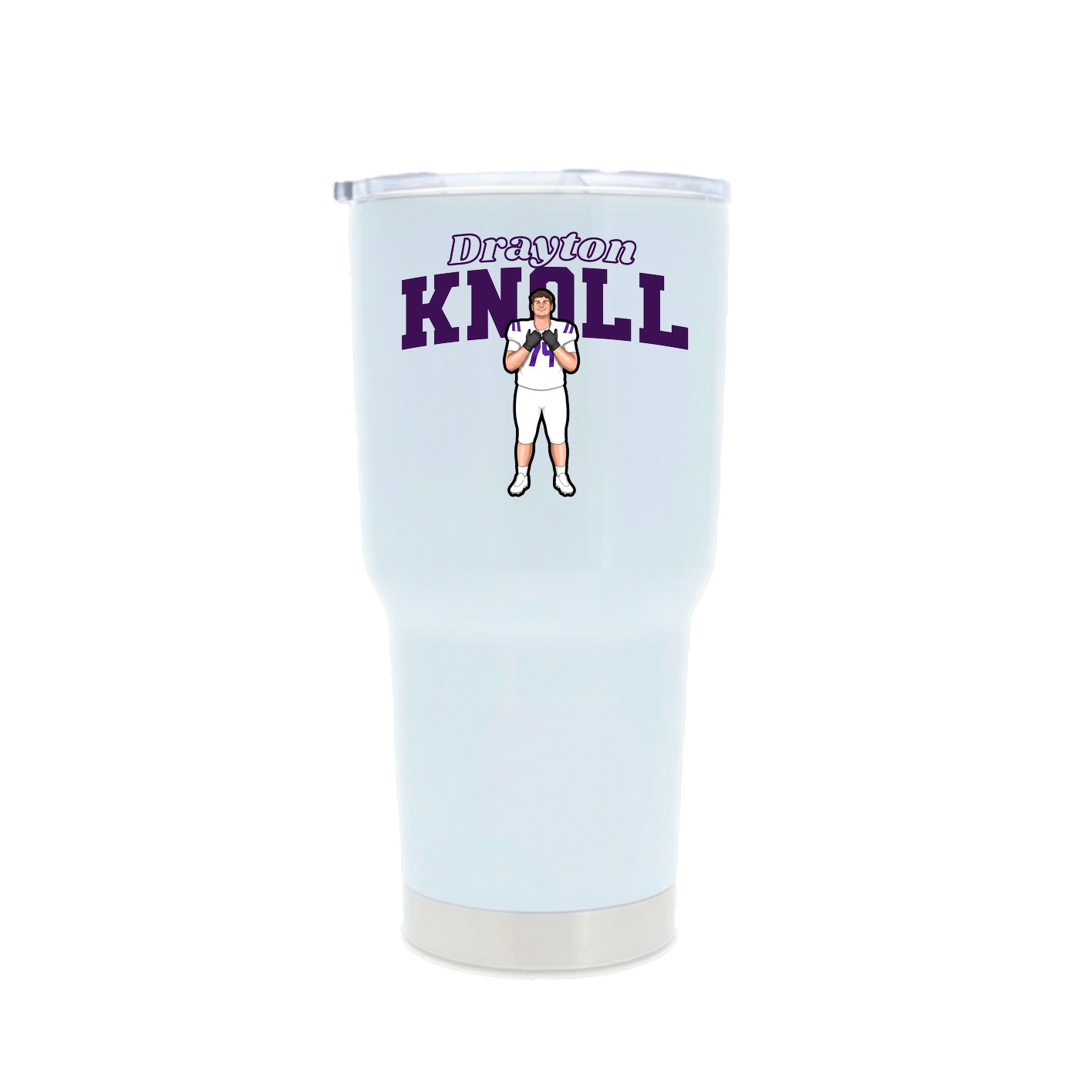 30oz Stainless Steel Tumbler — Name Arch in White