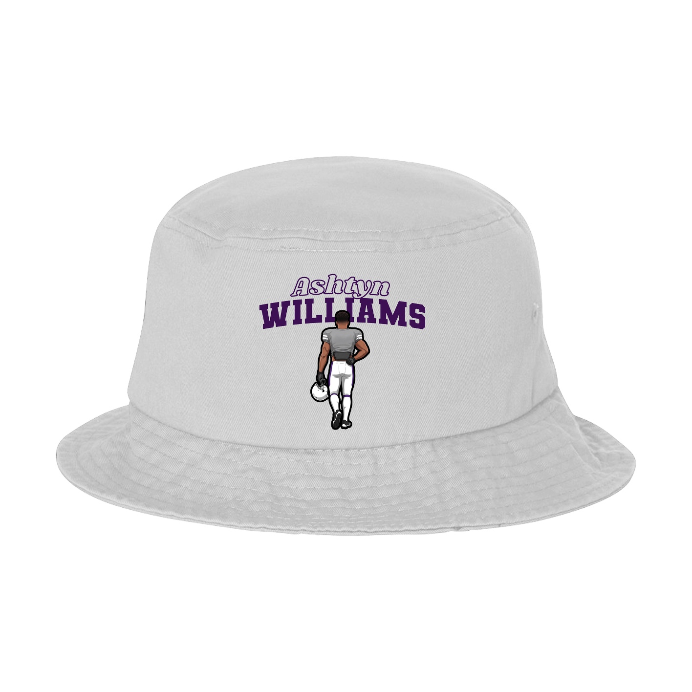 Bucket Cap — Name Arch in White