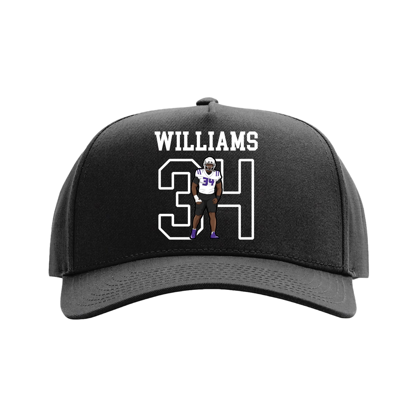 Full Fabric Five-Panel Champ Cap — Shirsey in Black