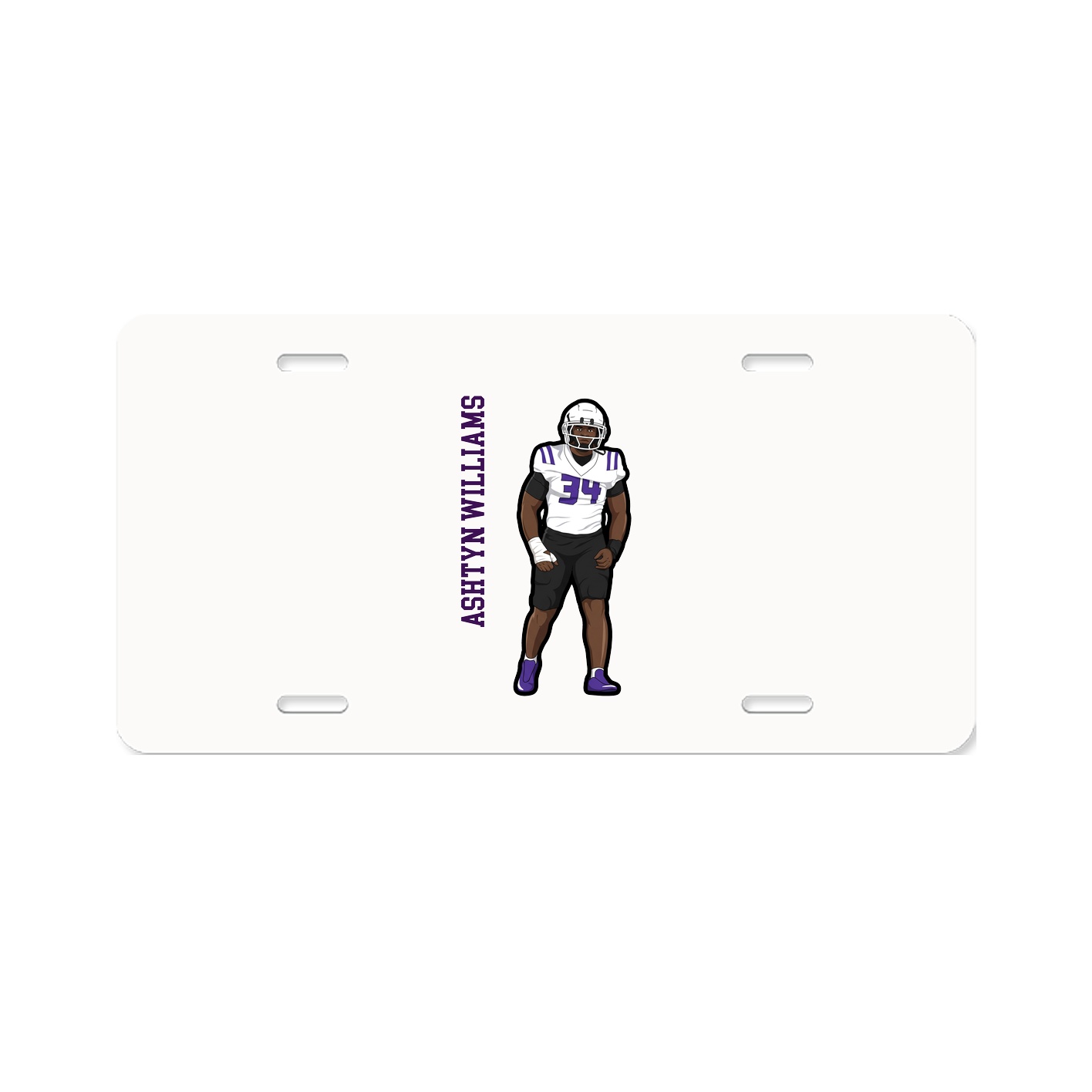 License Plate — Name Vertical in Classic