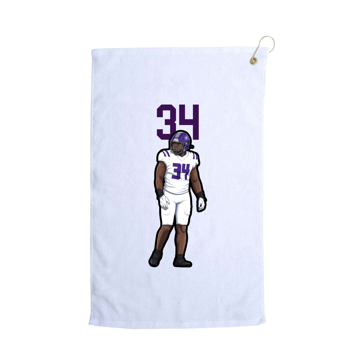 Golf Towel — Number Top in White