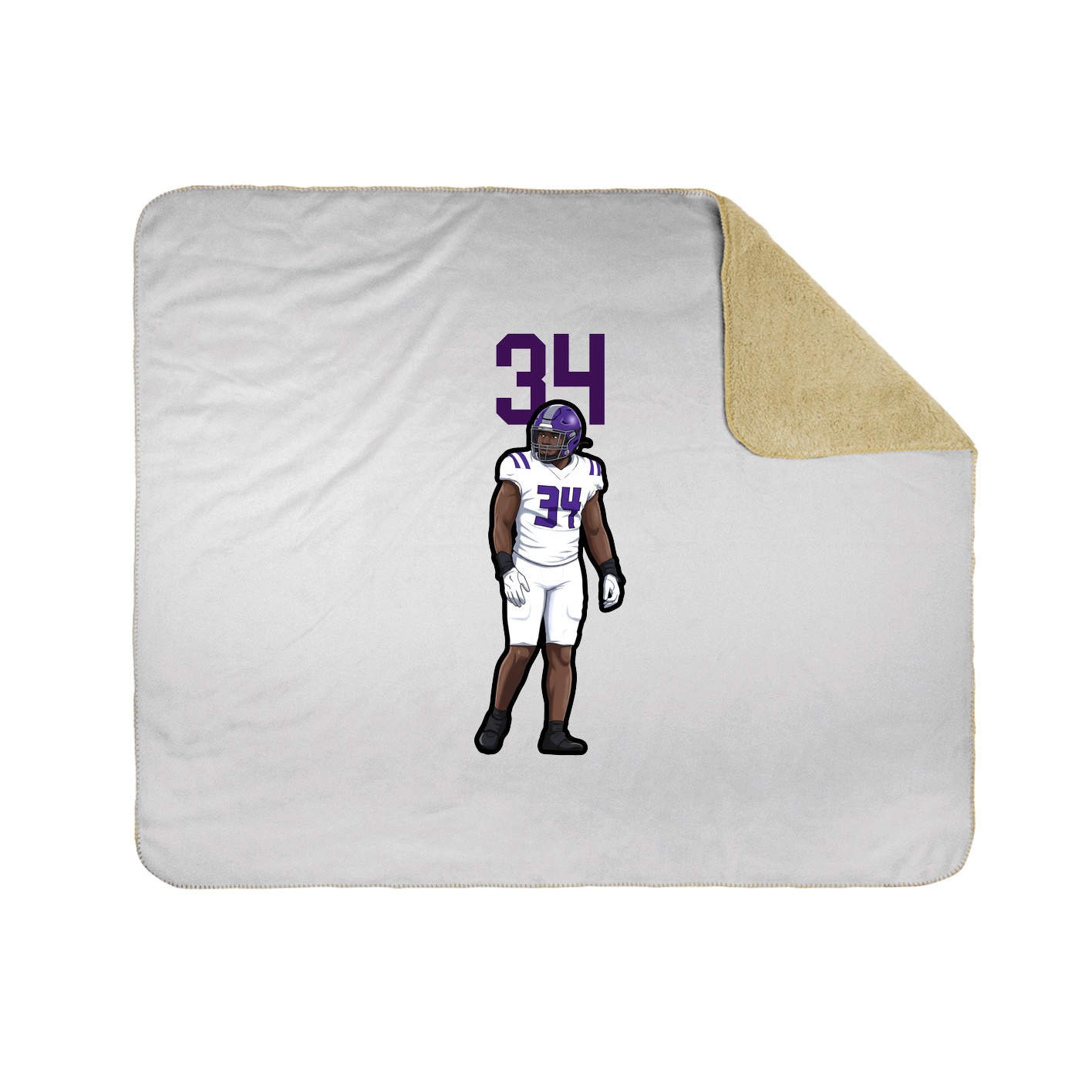 Throw Blanket — Number Top in White