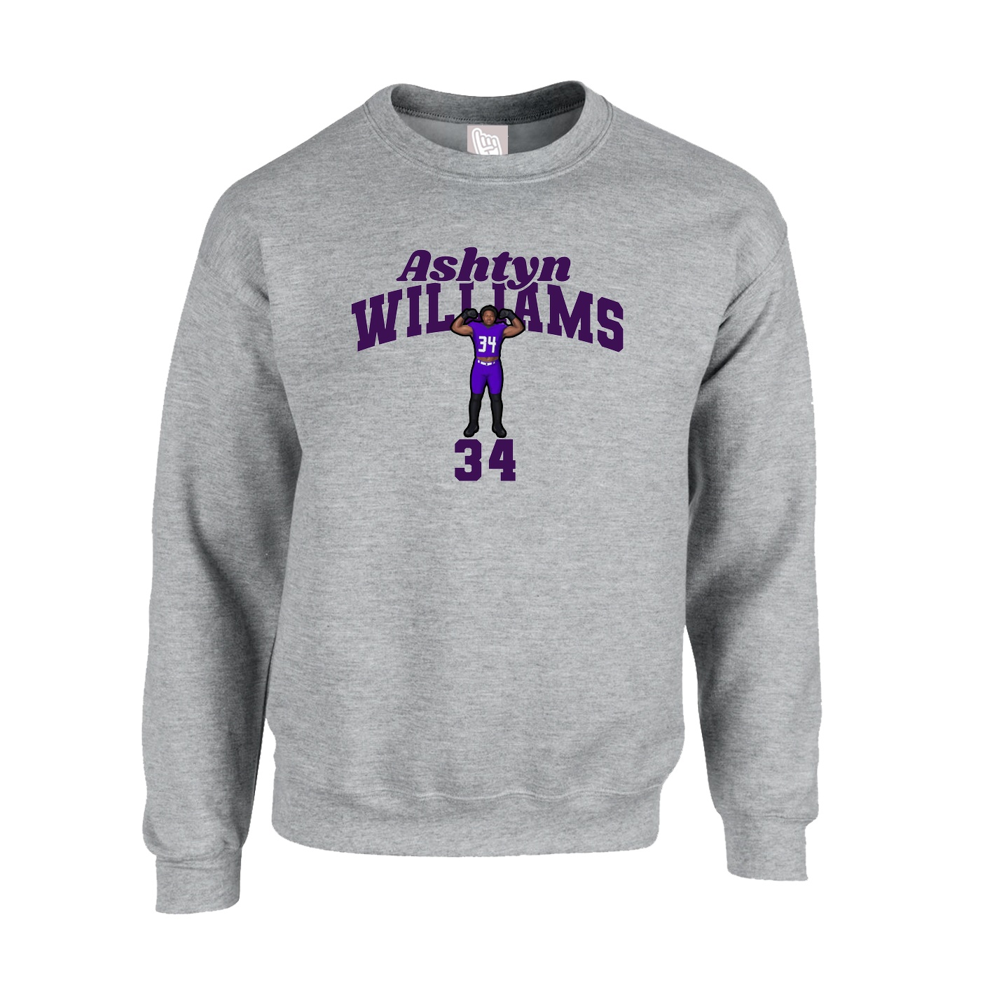 Fleece Crew — Signature Arch in Grey
