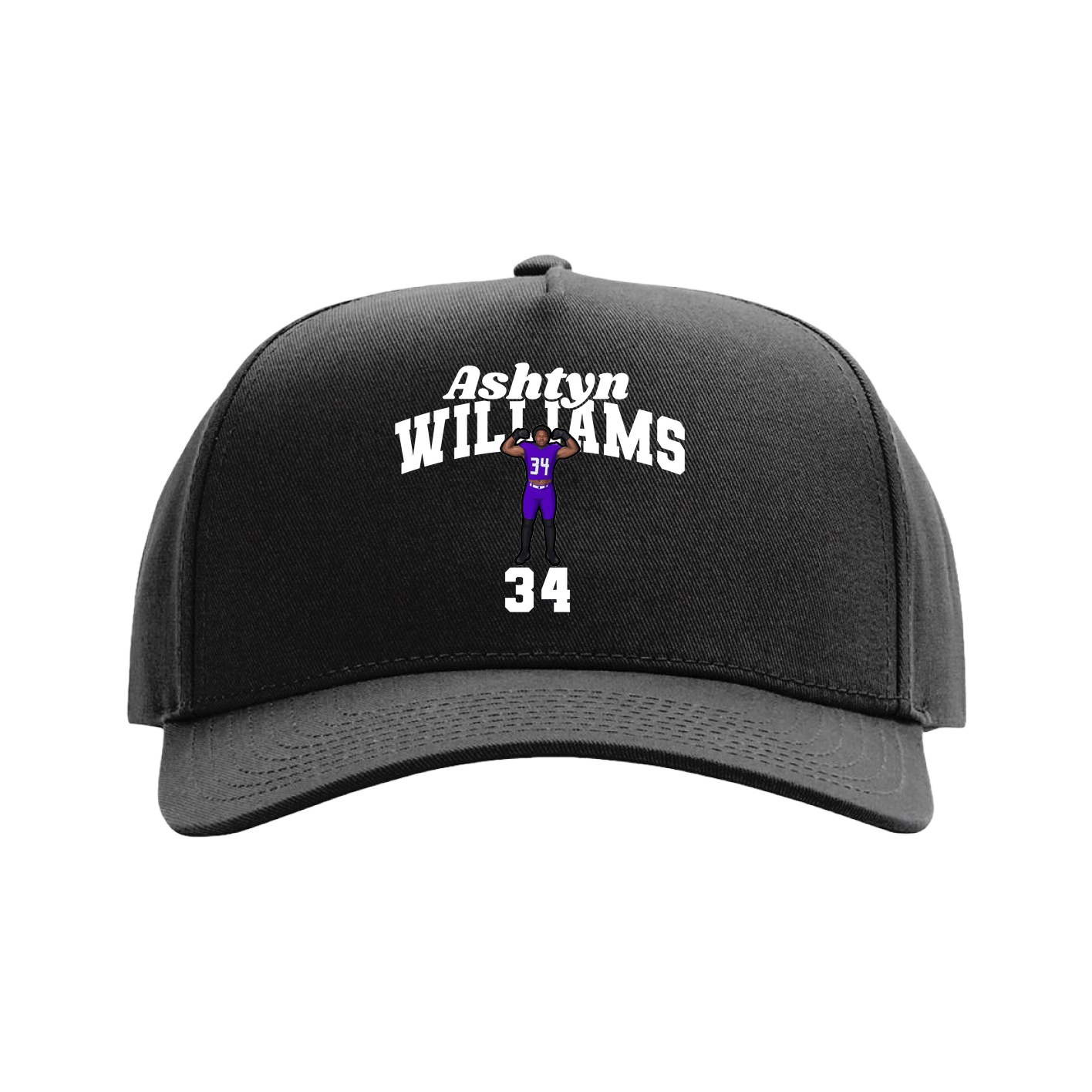 Full Fabric Five-Panel Champ Cap — Signature Arch in Black