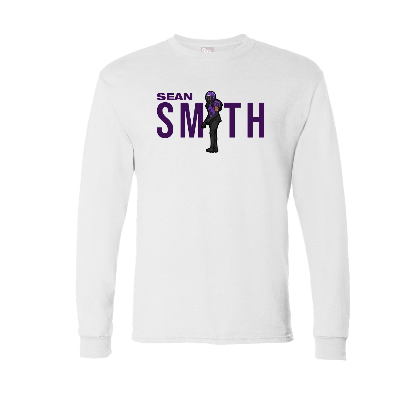 Long Sleeve Tee — Player Name in White