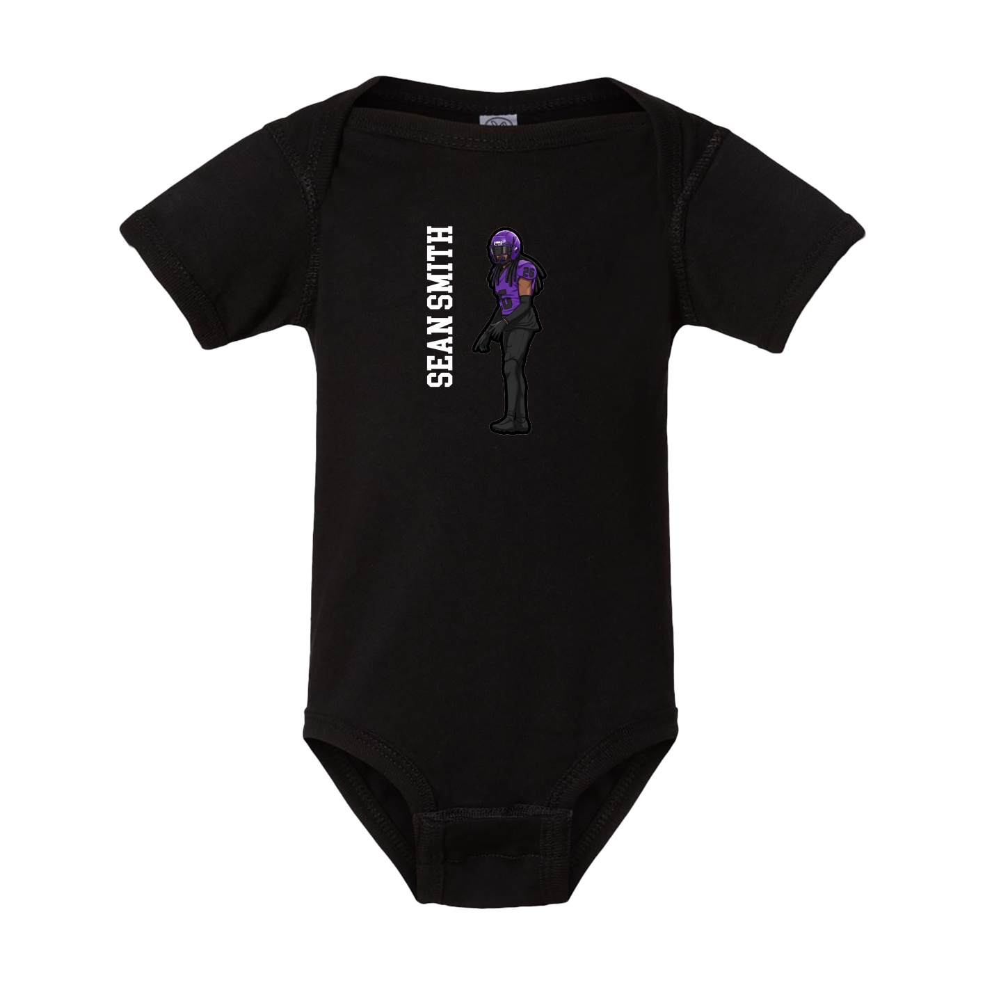 Baby Onesie — Name Vertical in Black