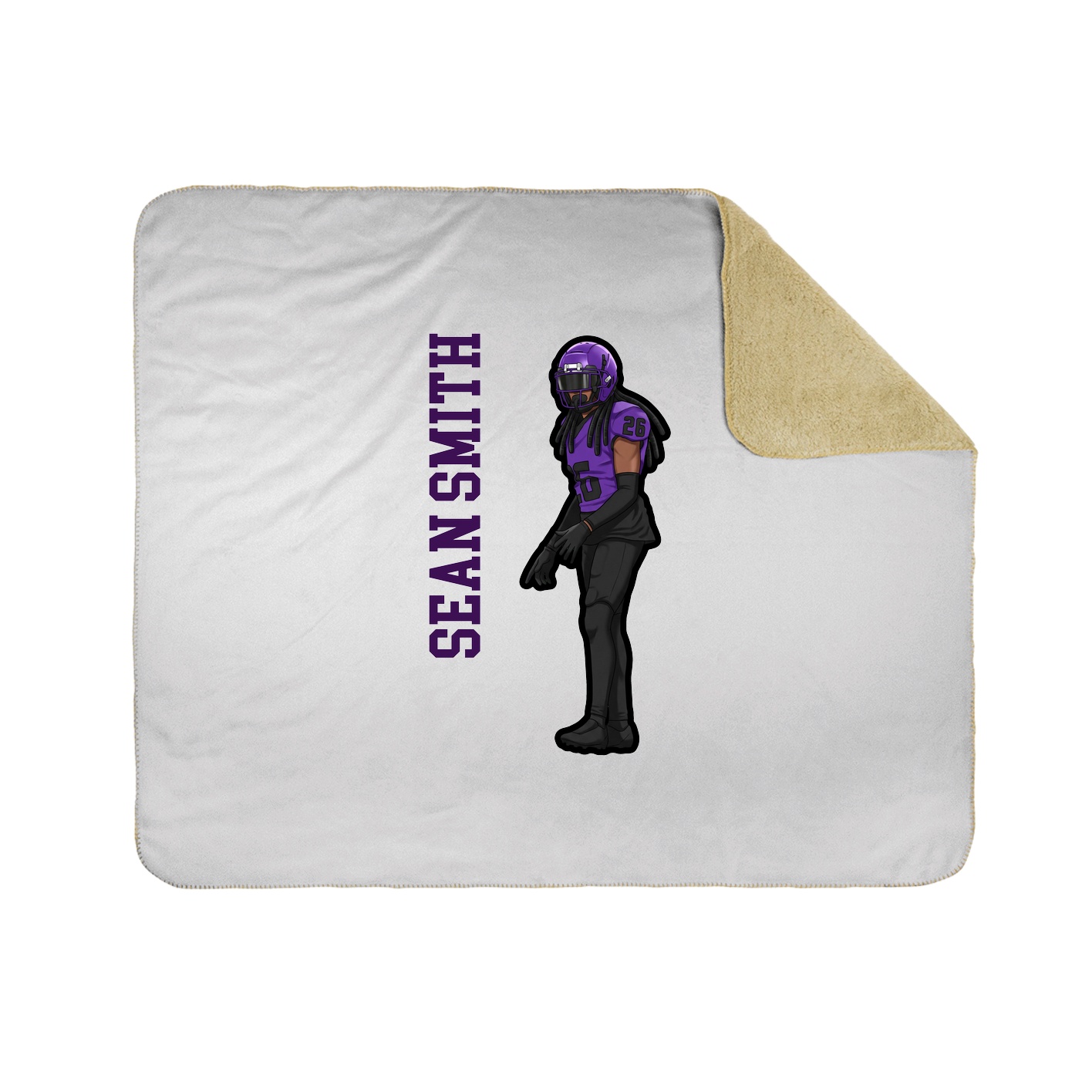 Throw Blanket — Name Vertical in White