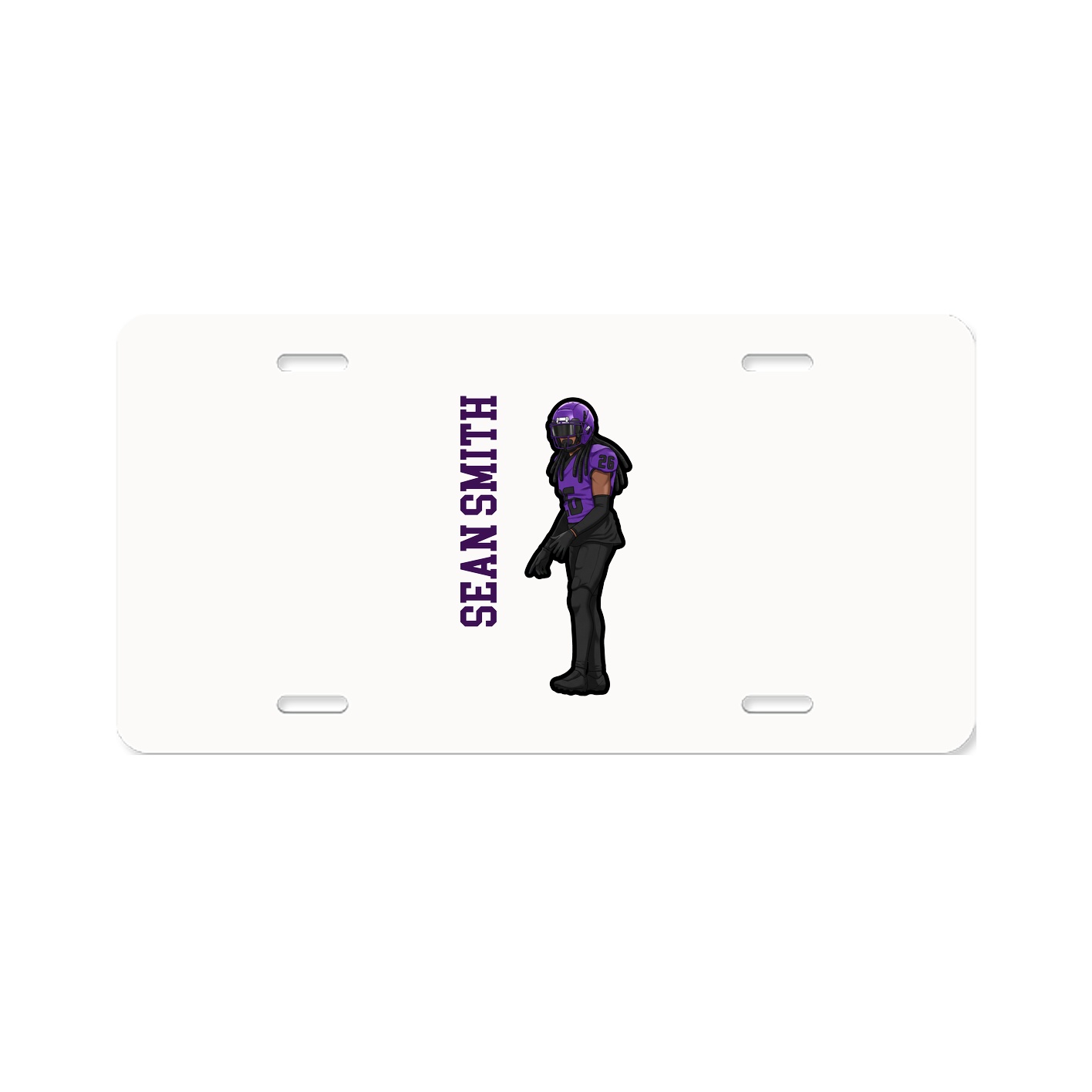 License Plate — Name Vertical in Classic