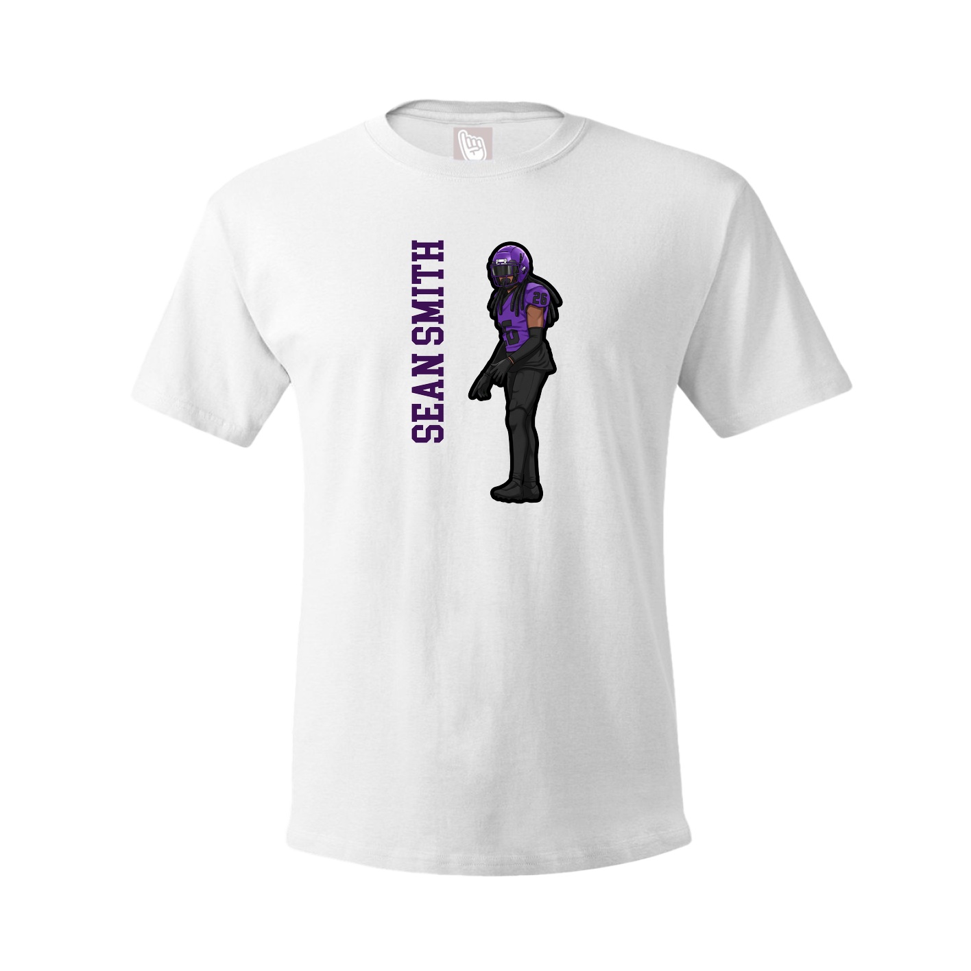 Tee — Name Vertical in White