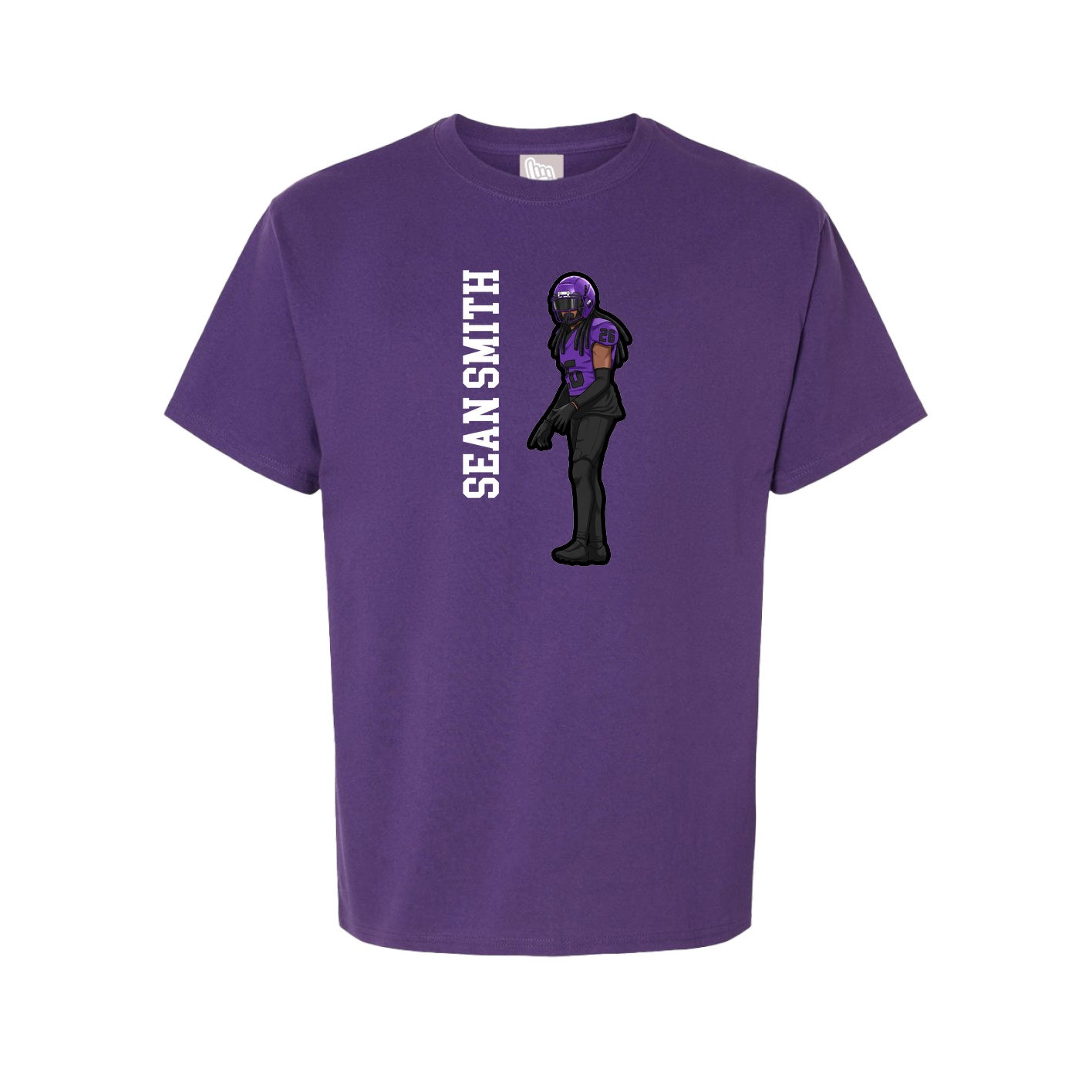 Youth Tee — Name Vertical in Purple