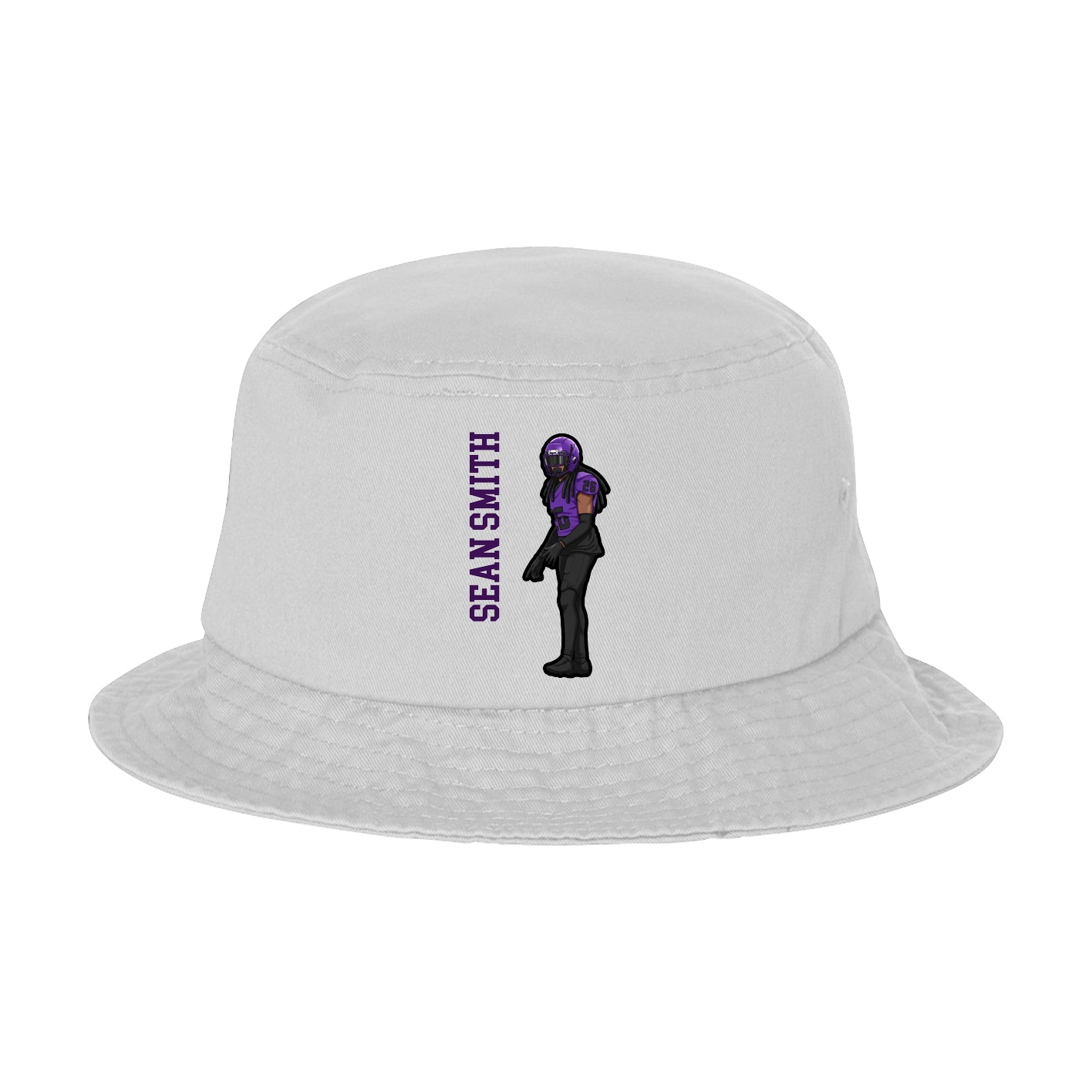 Bucket Cap — Name Vertical in White