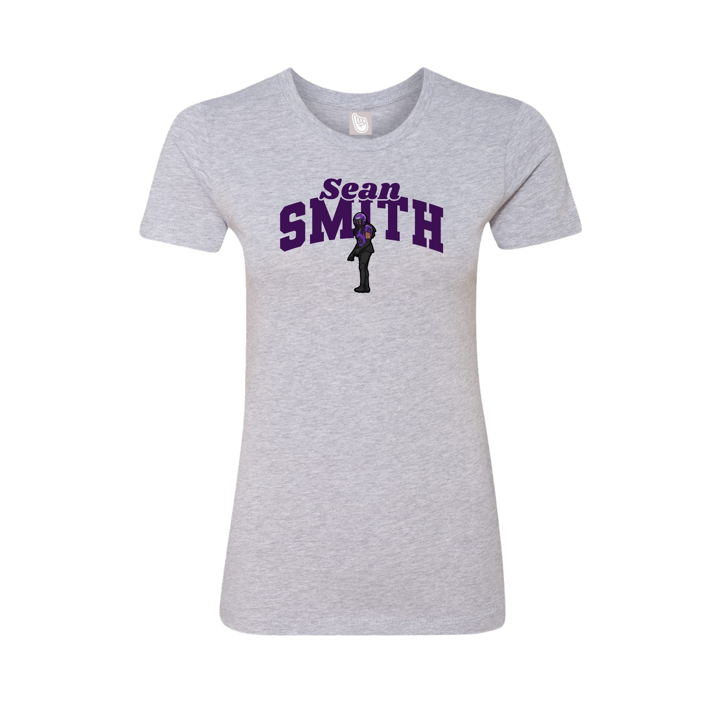 Fitted Women's Tee — Signature Arch in Grey