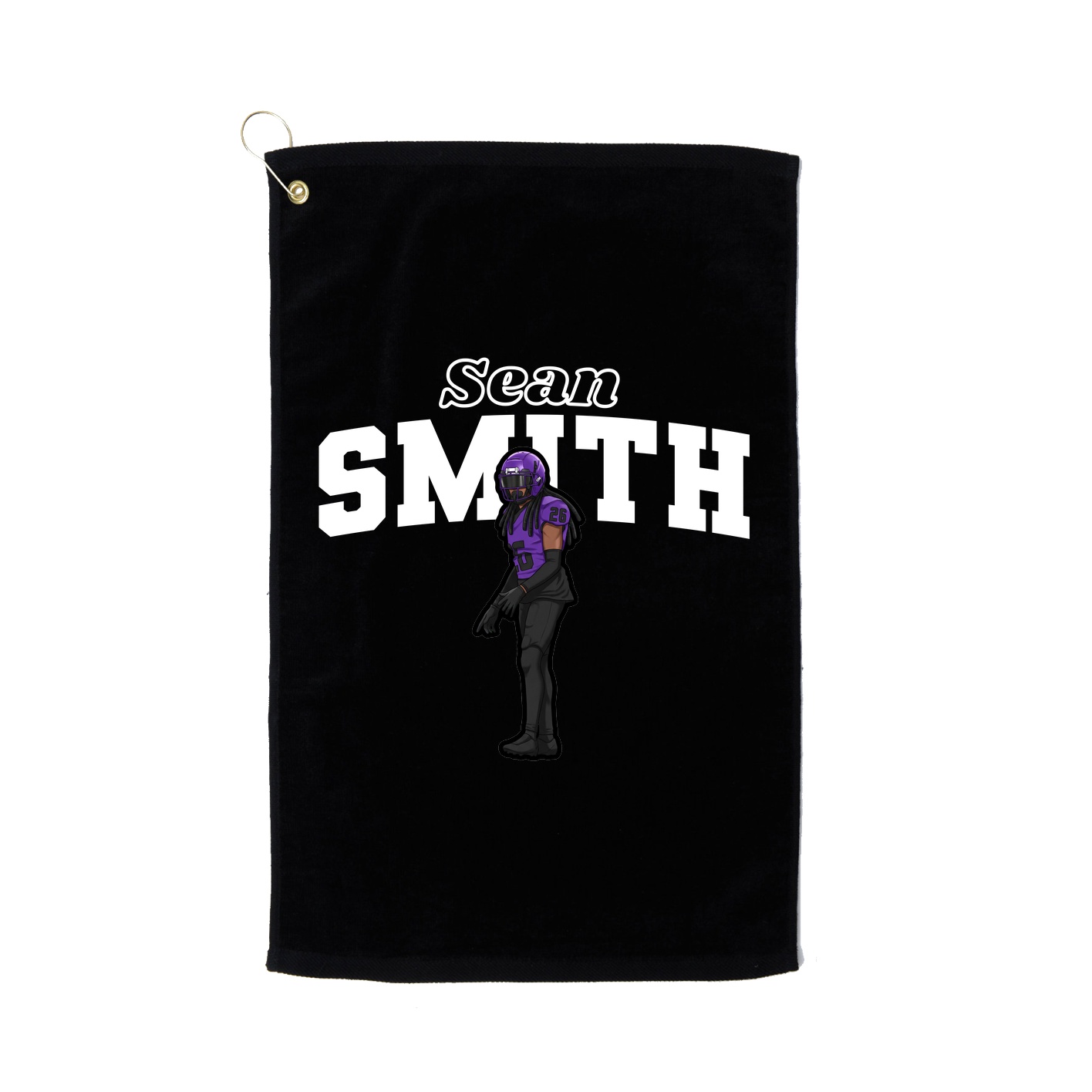 Golf Towel — Name Arch in Black