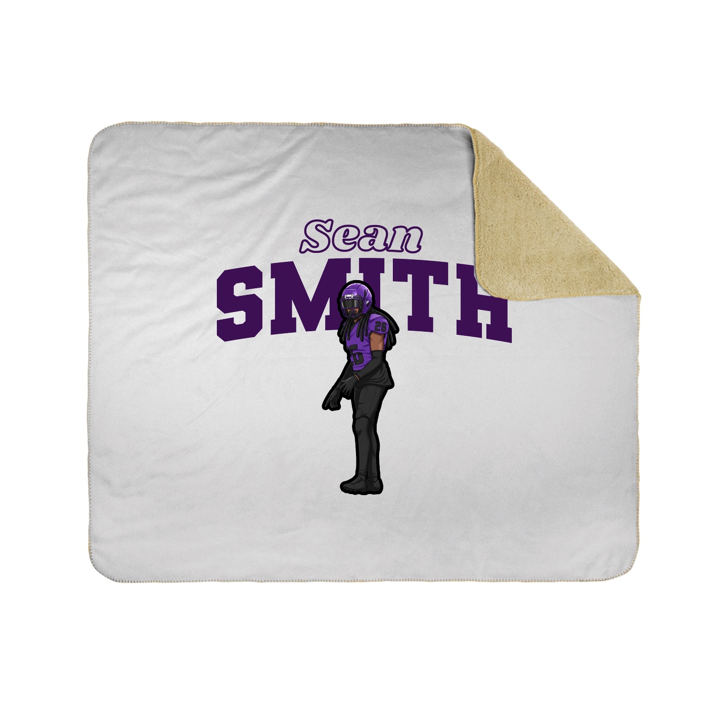 Throw Blanket — Name Arch in White