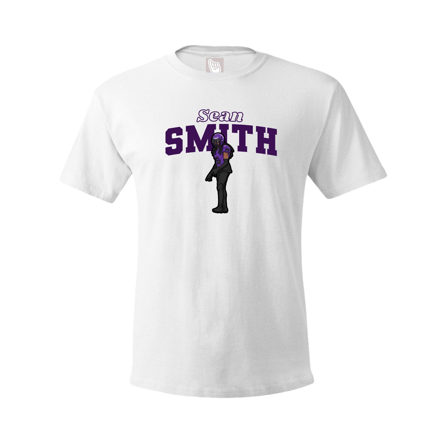 Youth Tee — Name Arch in White