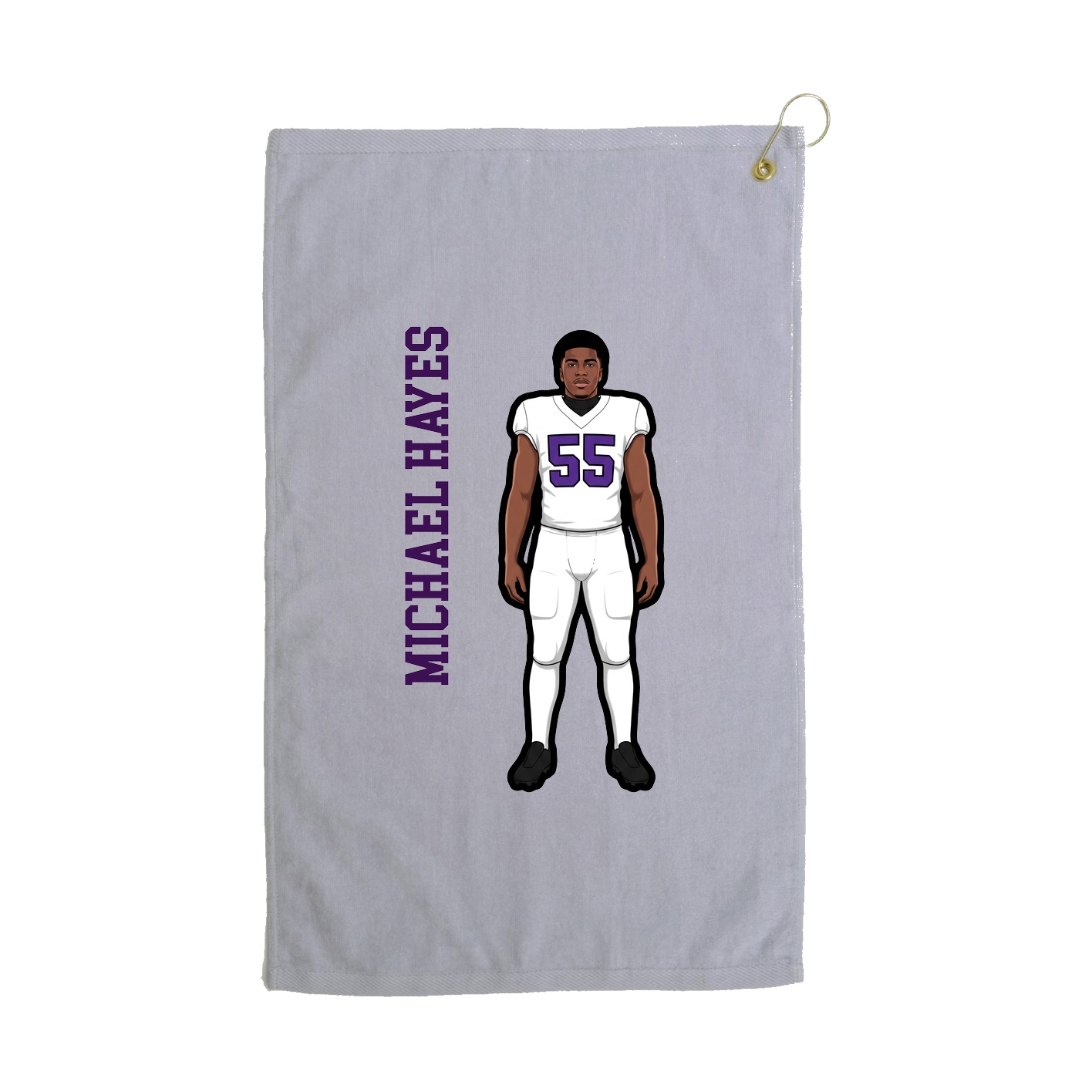 Golf Towel — Name Vertical in Grey