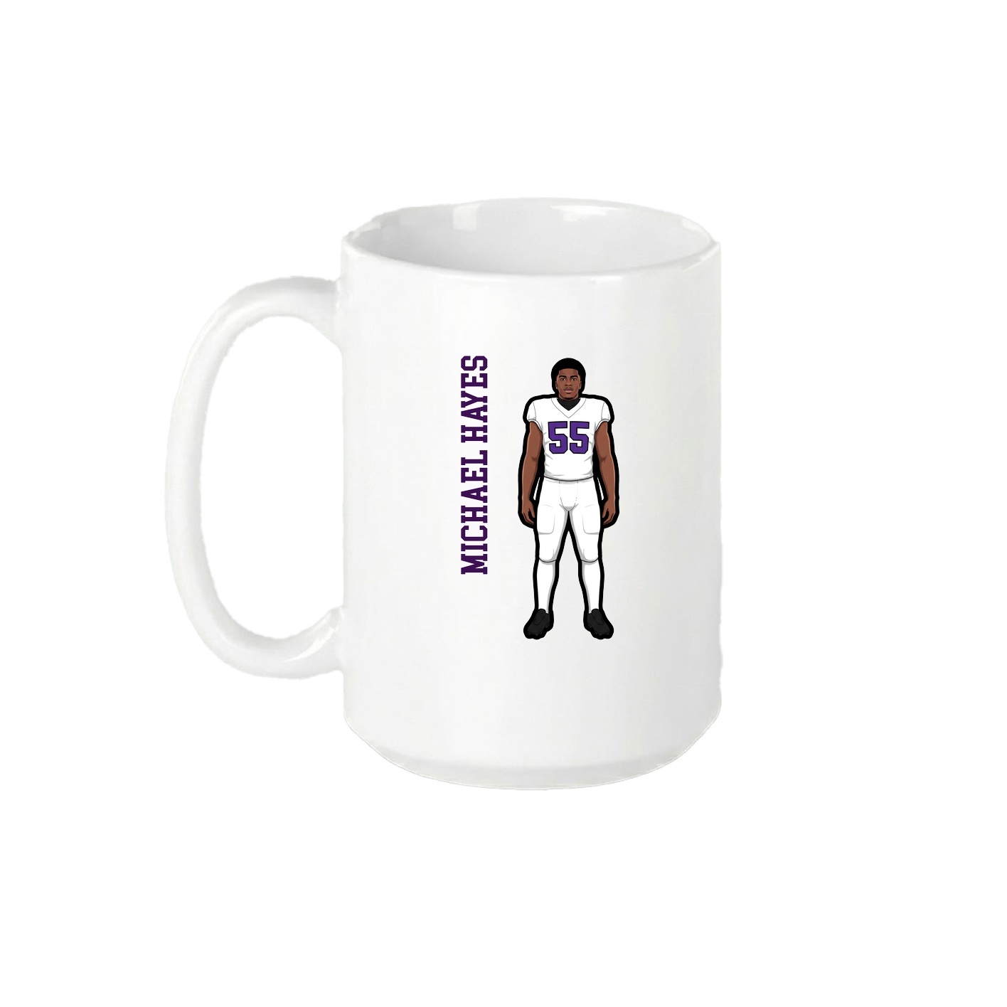 15oz Coffee Mug — Name Vertical in White