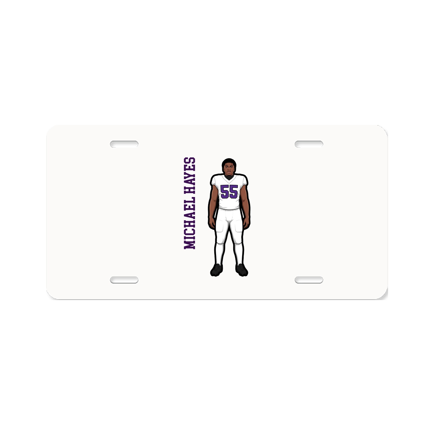 License Plate — Name Vertical in Classic