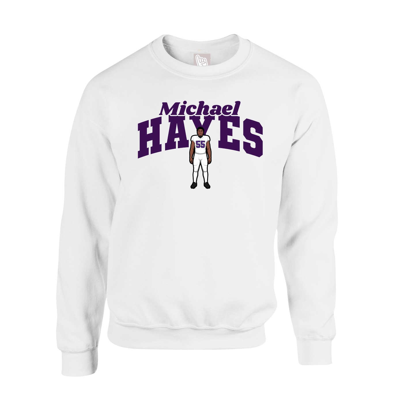 Fleece Crew — Signature Arch in White