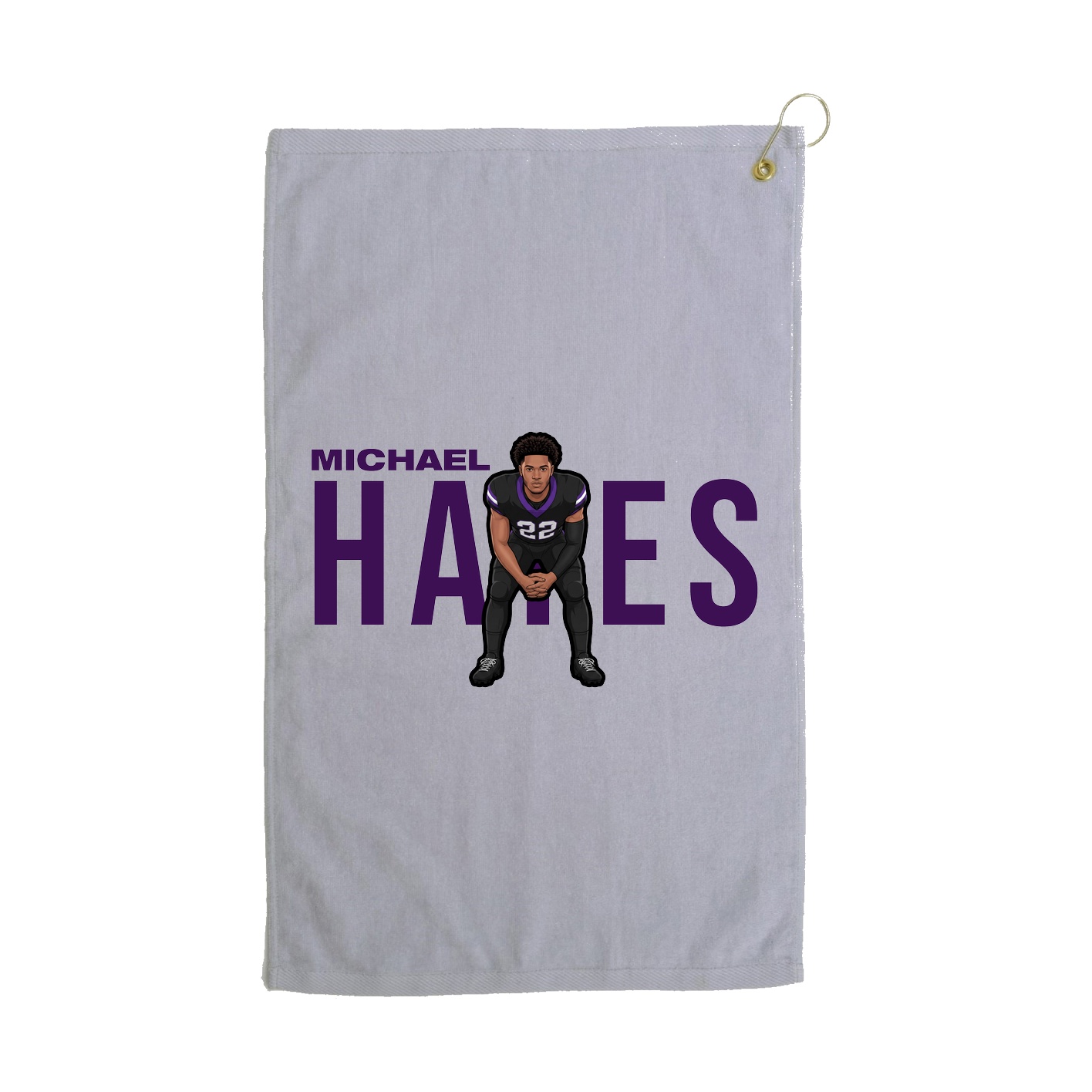 Golf Towel — Player Name in Grey