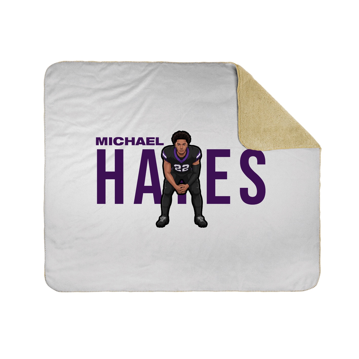 Throw Blanket — Player Name in White