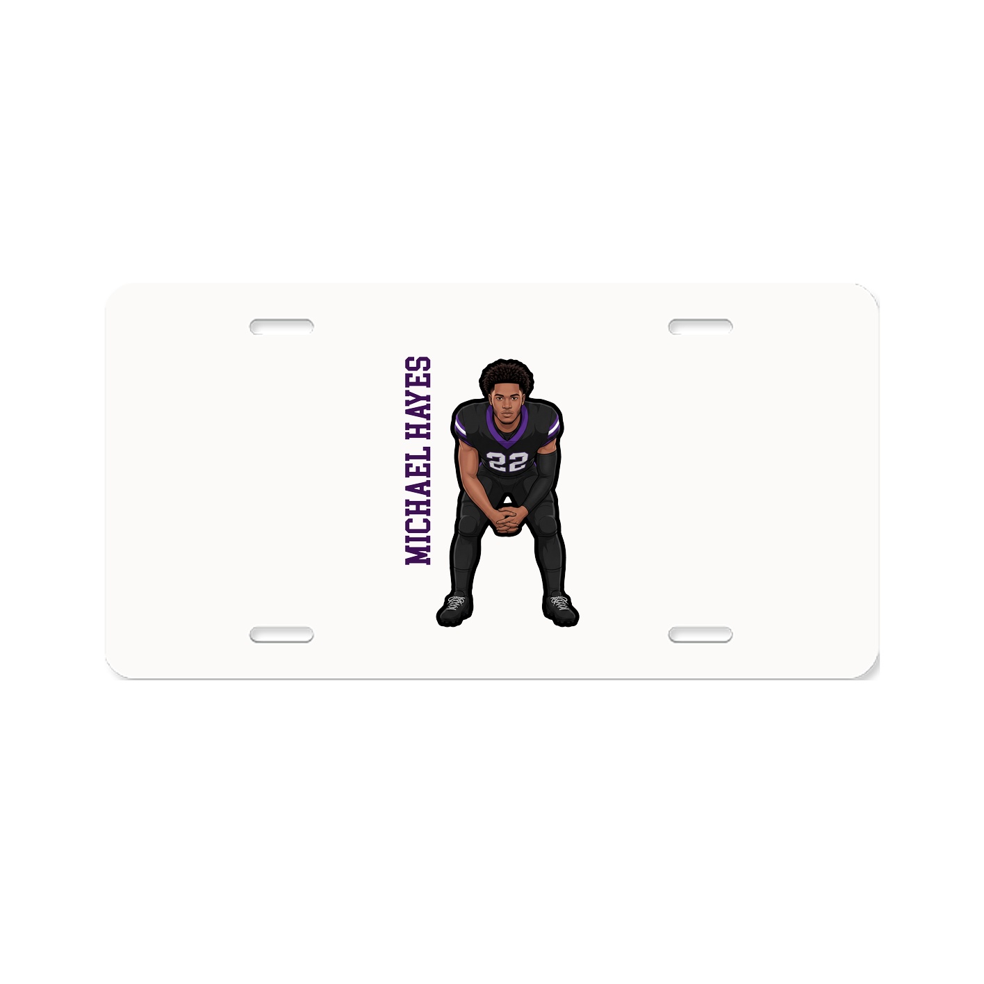 License Plate — Name Vertical in Classic