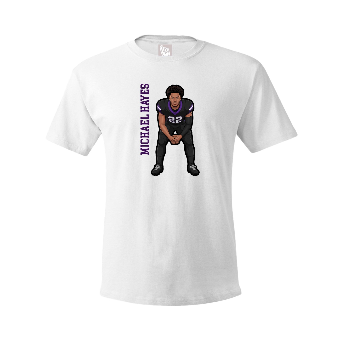 Tee — Name Vertical in White