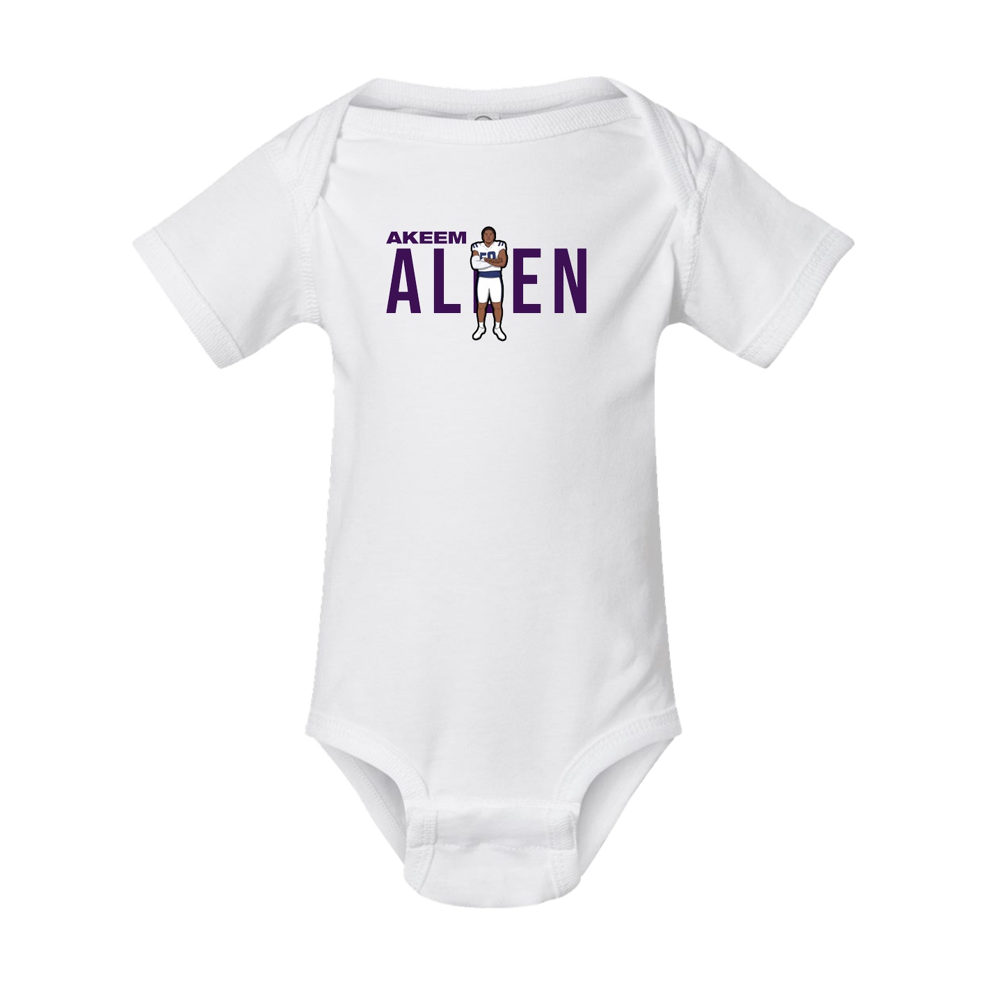 Baby Onesie — Player Name in White