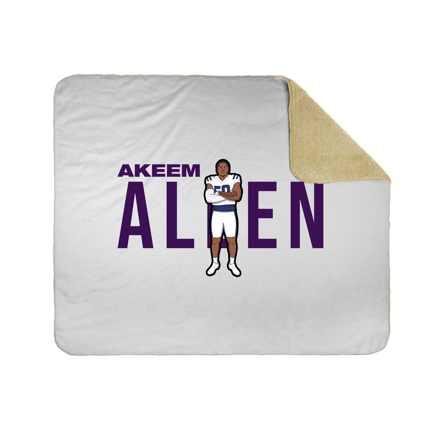 Throw Blanket — Player Name in White
