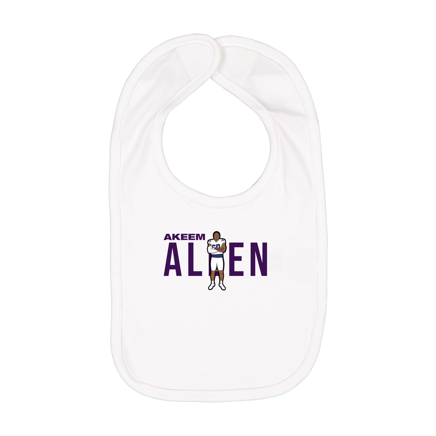 Infant Bib — Player Name in White