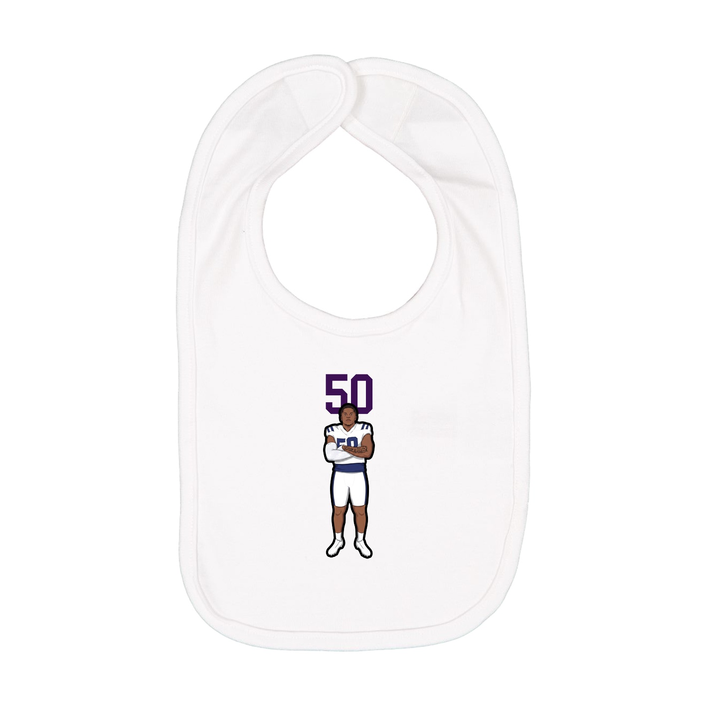 Infant Bib — Number Top in White