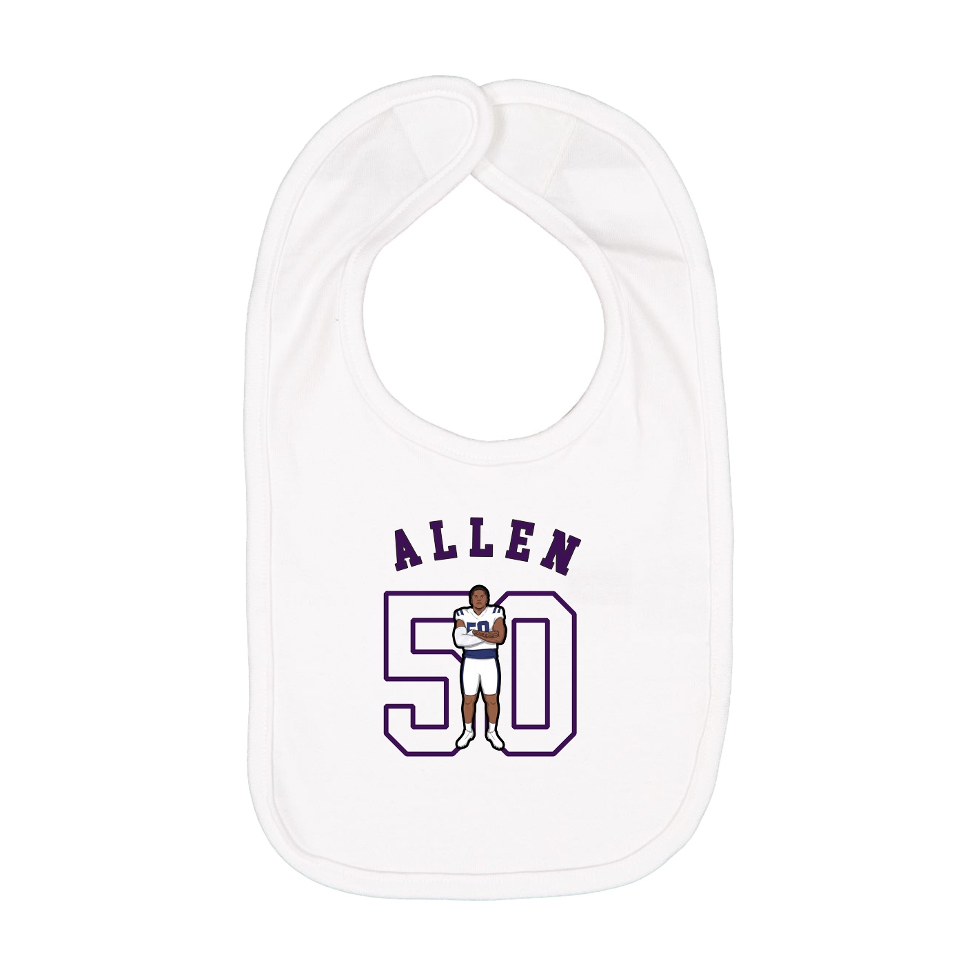 Infant Bib — Shirsey Arch in White