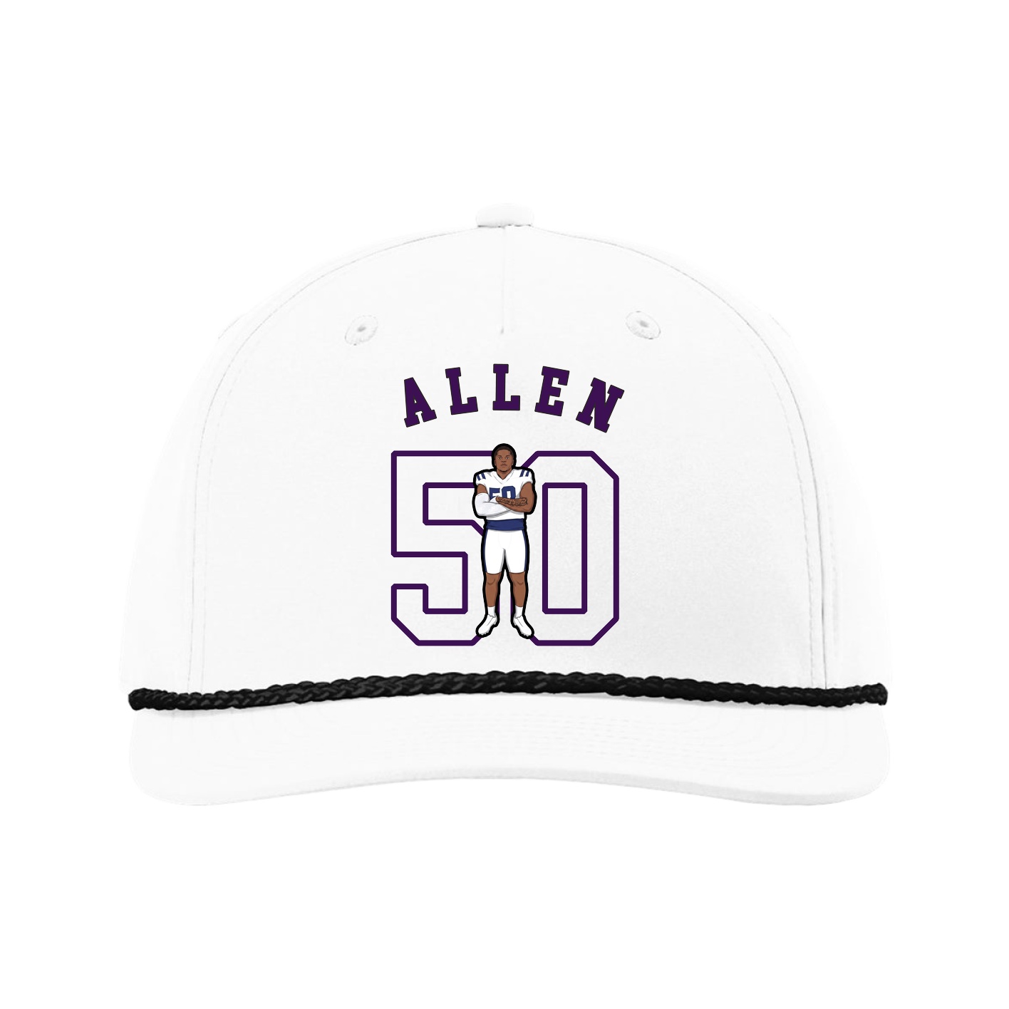 Five-Panel Classic Rope Cap — Shirsey Arch in White